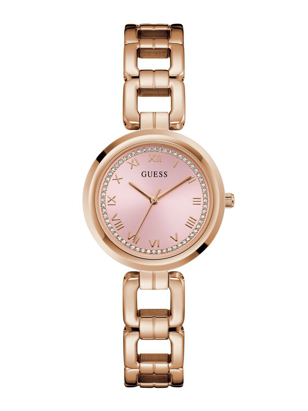 GUESS Women Embellished Bracelet Style Straps Analogue Watch U1387L8M
