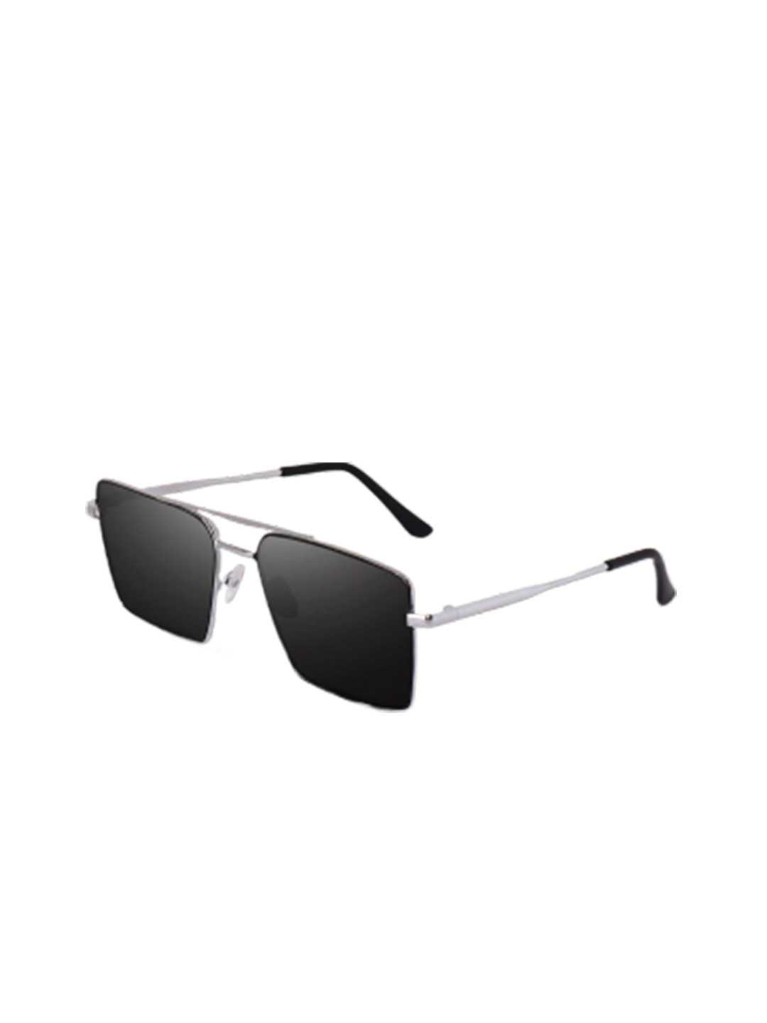 SPADEACES Unisex Adjustable Modes & Themes Square Sunglasses HQ SILVER BLACK SQUARE -73