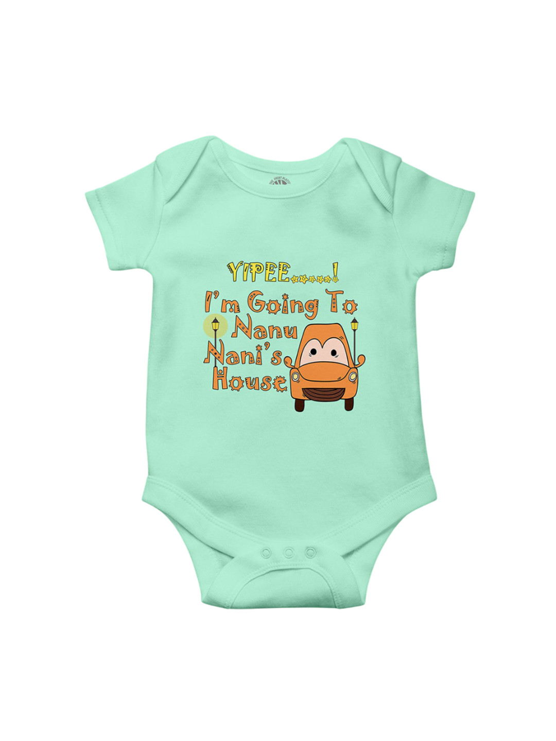 THE PRINT PLATTER Infants Nanu Nani's House Printed Cotton Envelope Neck Bodysuit