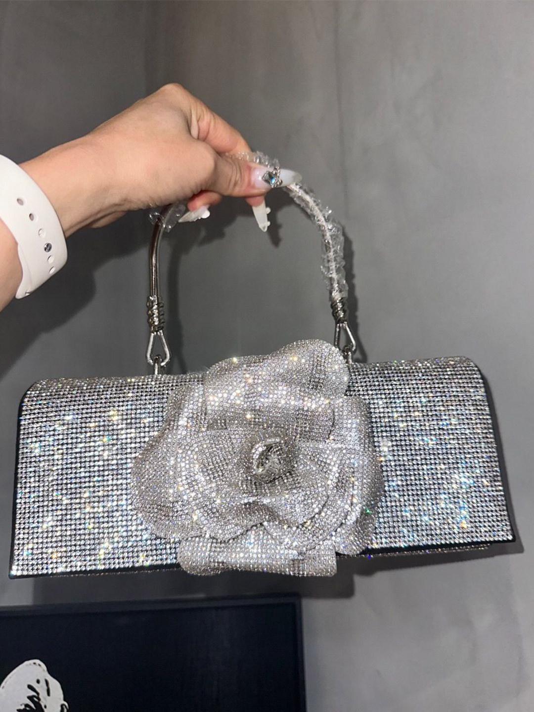 bebe Women Embellished Embroidered Small Structured Handheld Bag