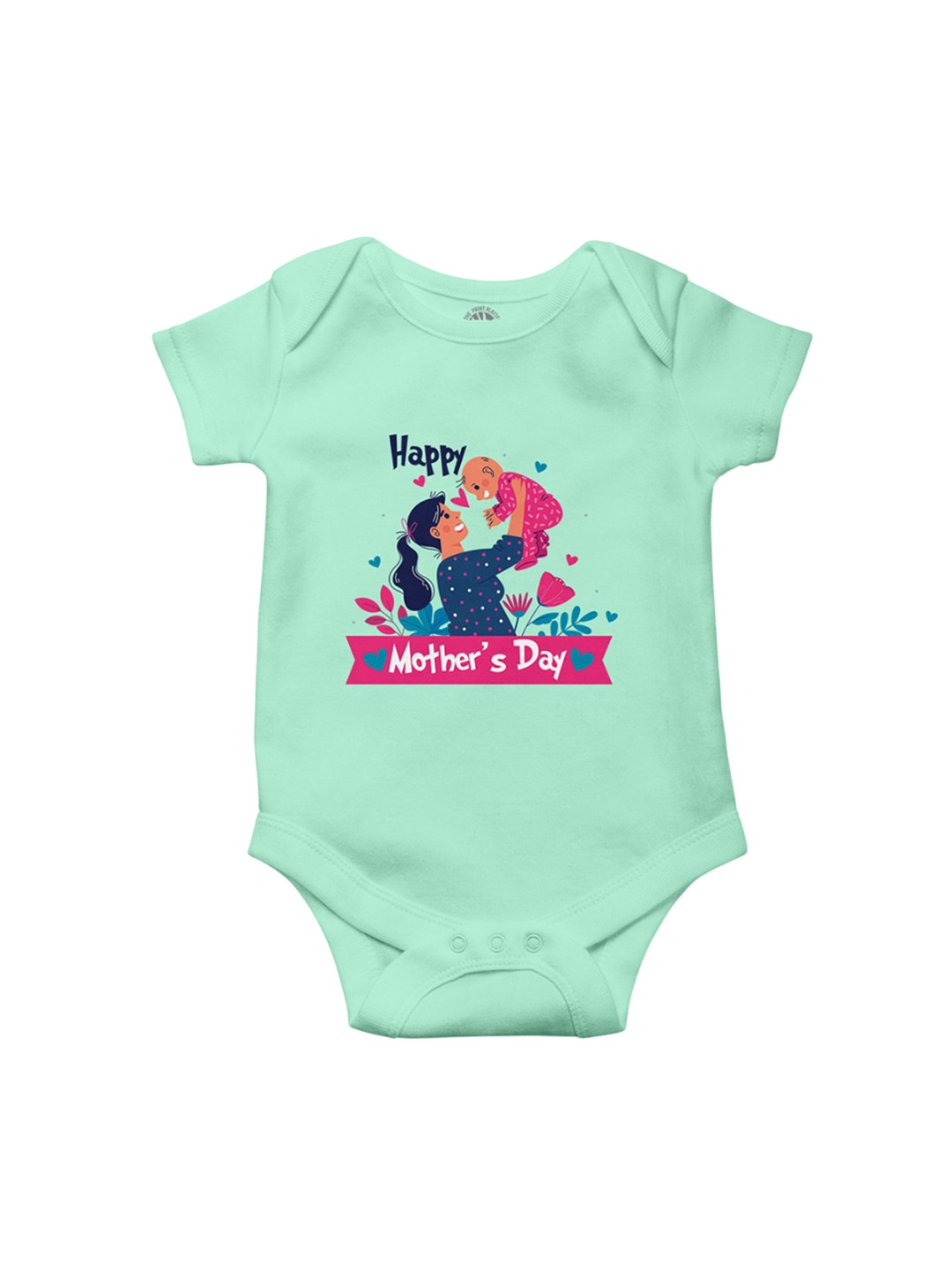 THE PRINT PLATTER Kids Infants Mother Day Printed Envelope Neck Bio Wash Cotton Bodysuit