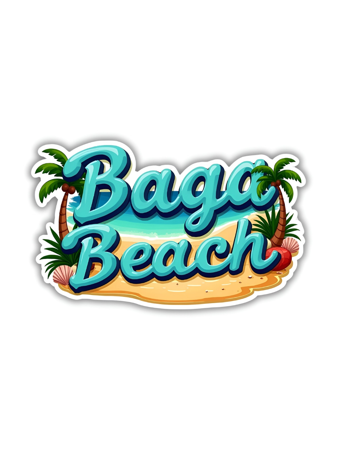 GIFTODAY Blue Baga Beach Printed Fridge Magnet