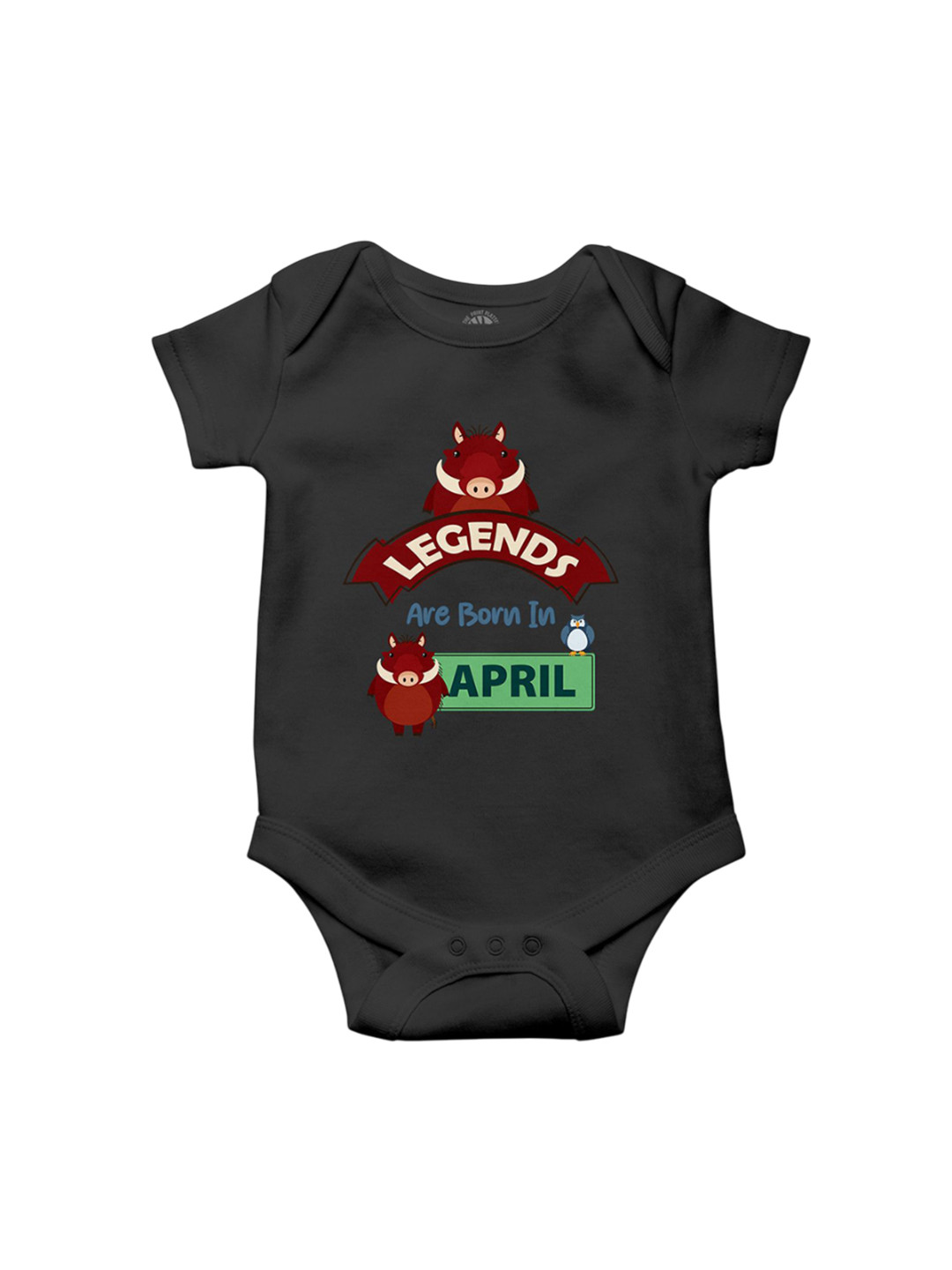 THE PRINT PLATTER Infants Kids Legends In April Printed Cotton Envelope Neck Bodysuit
