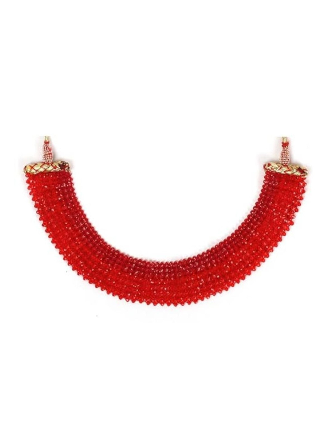 MK gallery  Artificial Studded and Beaded Statement Necklace