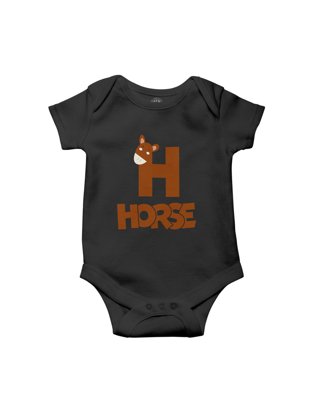 THE PRINT PLATTER Kids Horse Printed Bio Wash Cotton Bodysuit