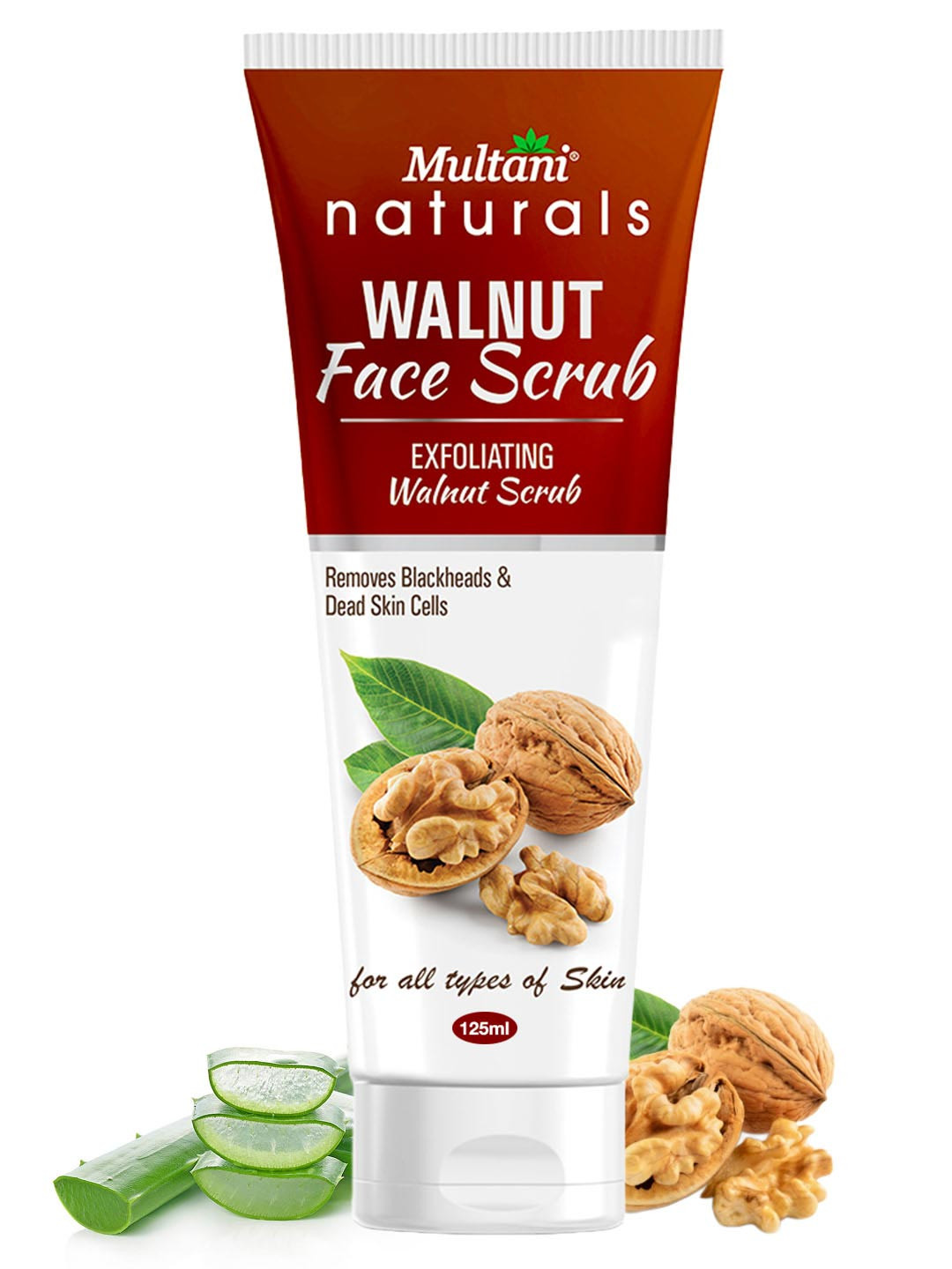 Multani Walnut Exfoliating Face Scrub For Dead Skin Cells - 125 ml