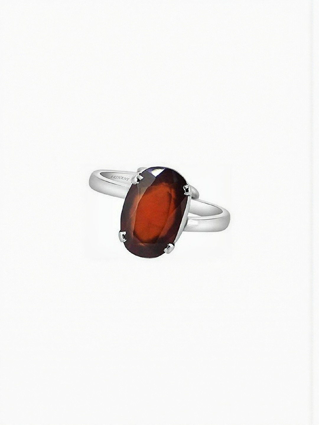 RAVIOUR LIFESTYLE CEYLONMINE Natural Garnet/Gomed Stone-Studded Adjustable Finger Ring