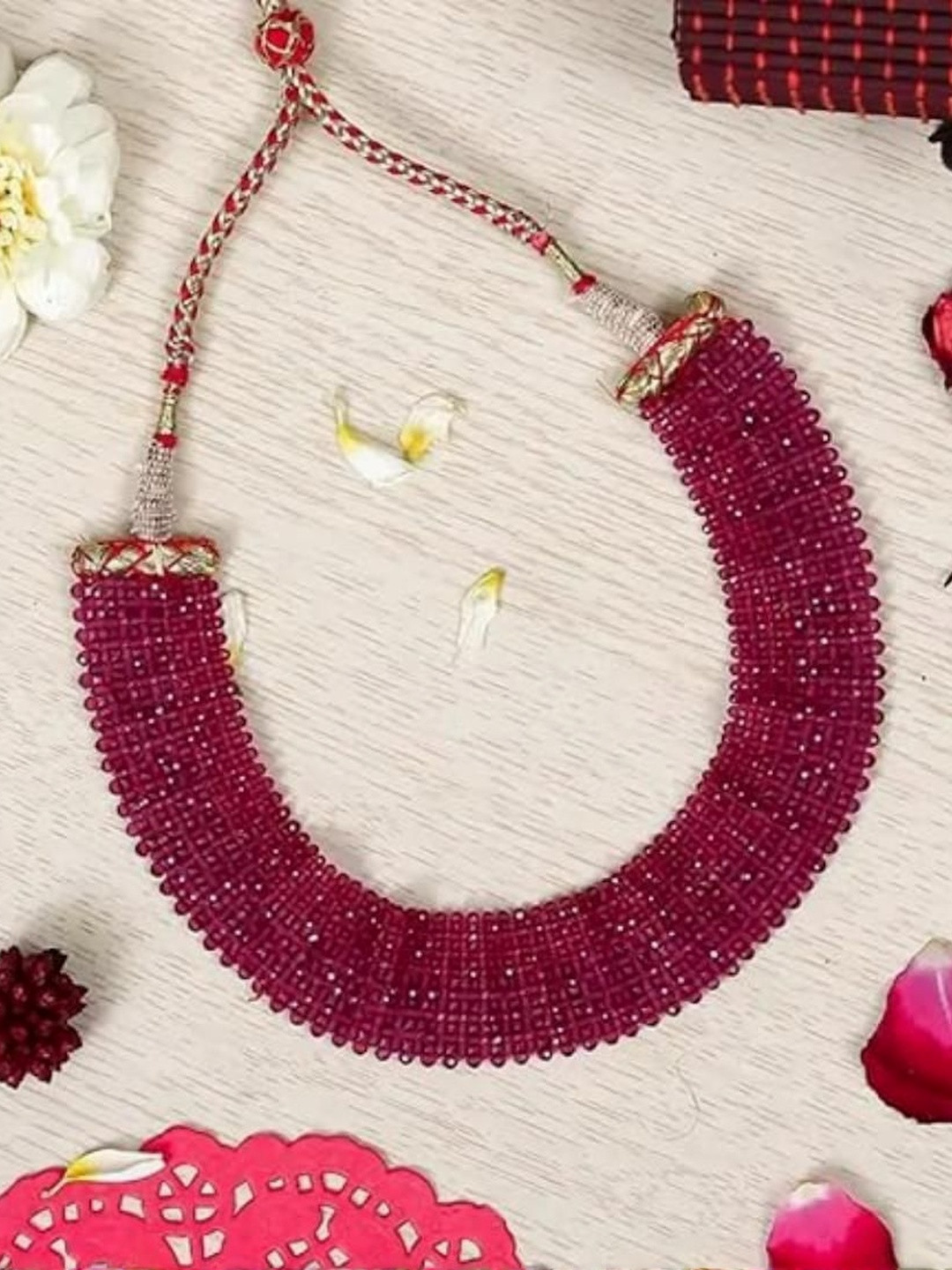 MK gallery Drawstring Closure Statement Necklace