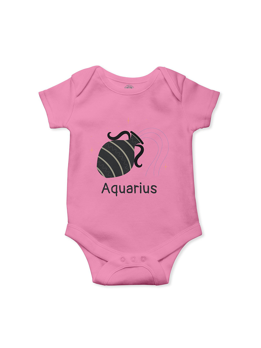 THE PRINT PLATTER Infants Aquarius Printed Envelope Neck Short Sleeves Cotton Bodysuit