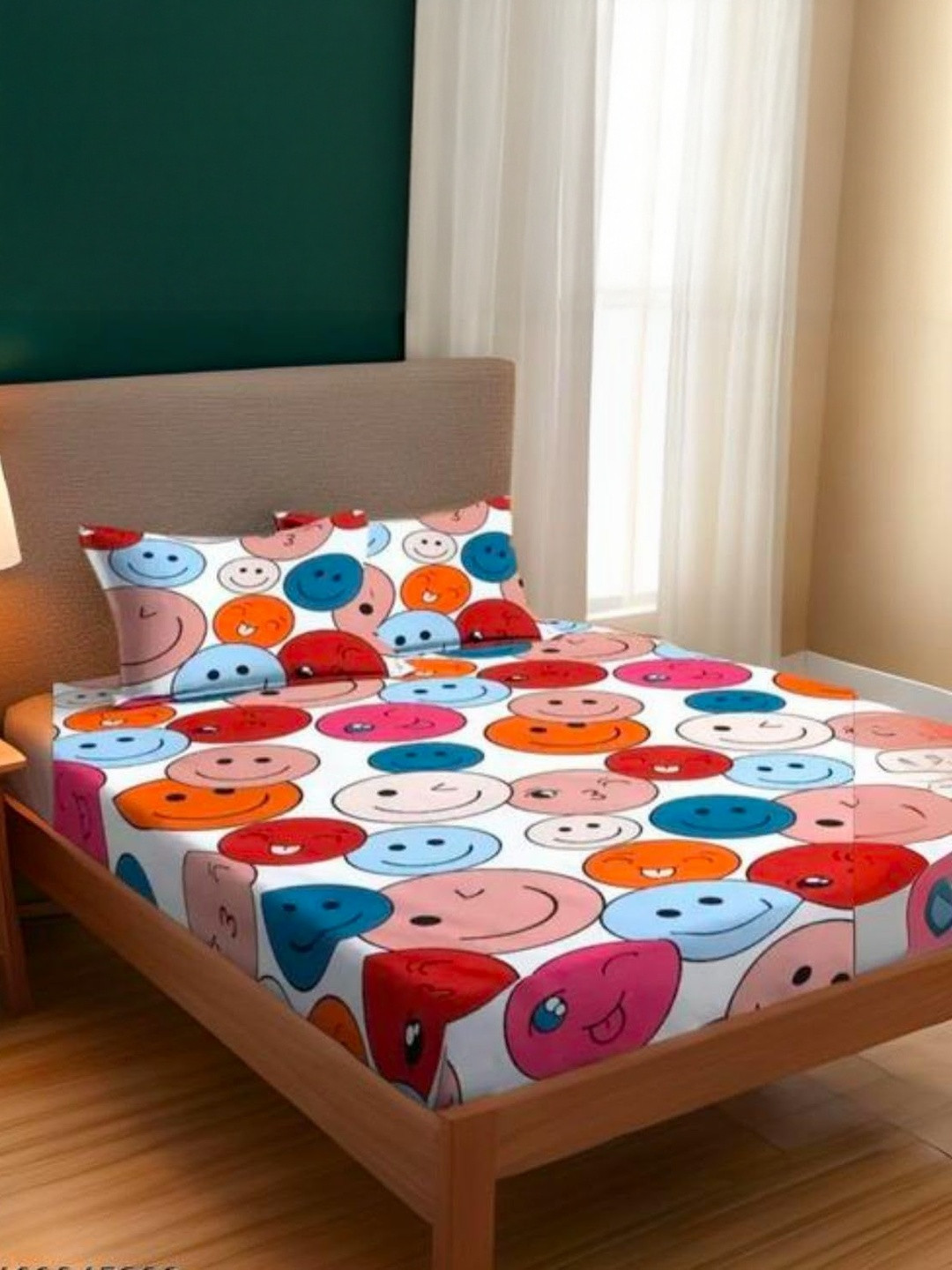 NEW TOWN Unisex Cartoon Characters 210 TC Queen Bedsheet with 2 Pillow Covers