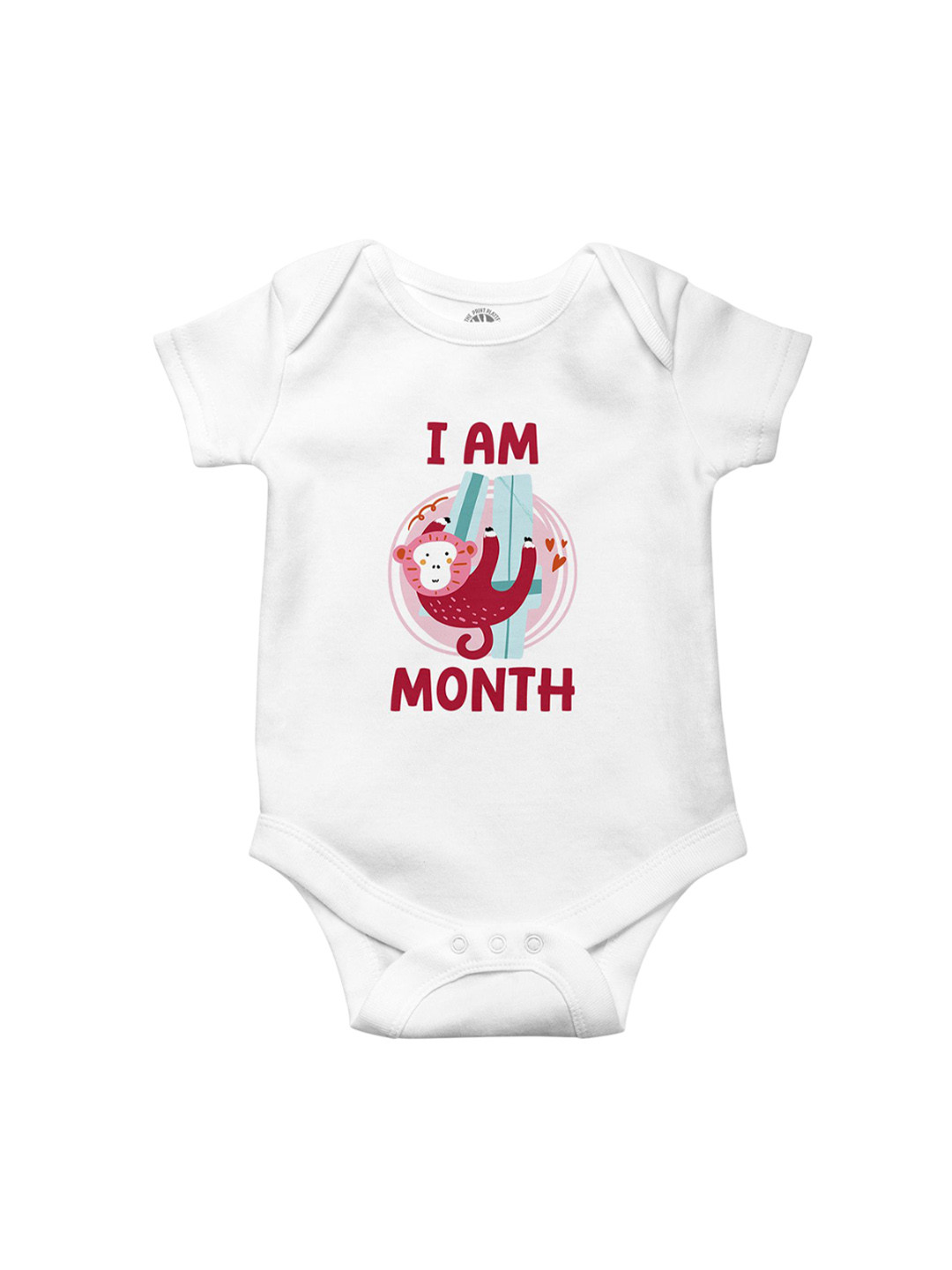 THE PRINT PLATTER Infants I Am Four Month Printed Cotton Bodysuit