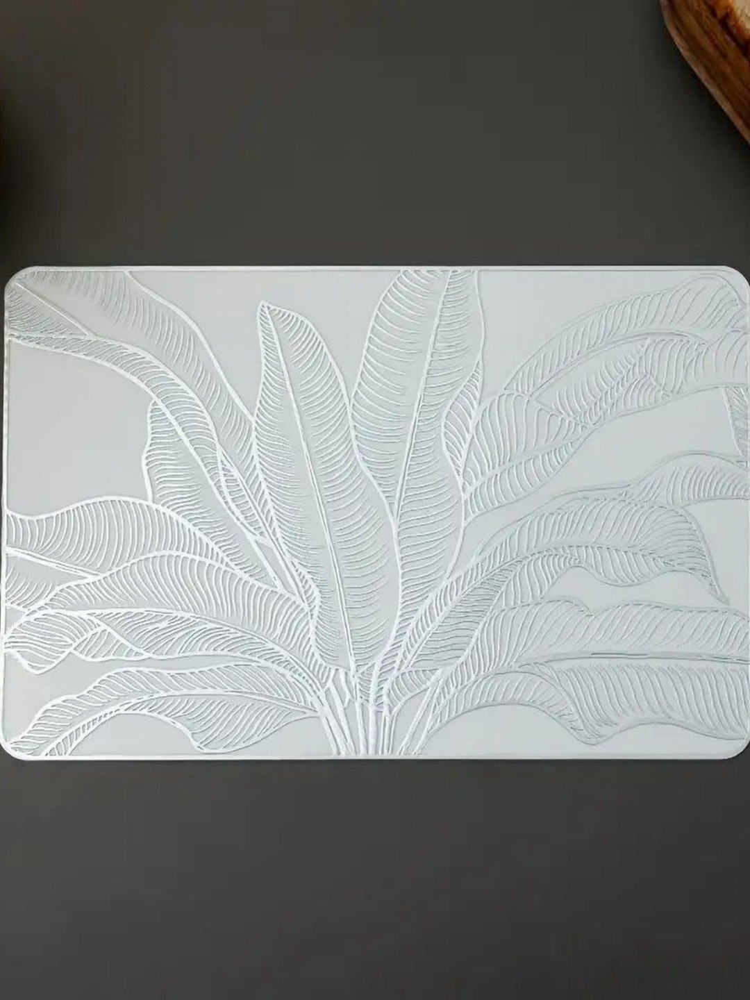 LooMantha White Textured Rectangle Waterproof Table Placemat