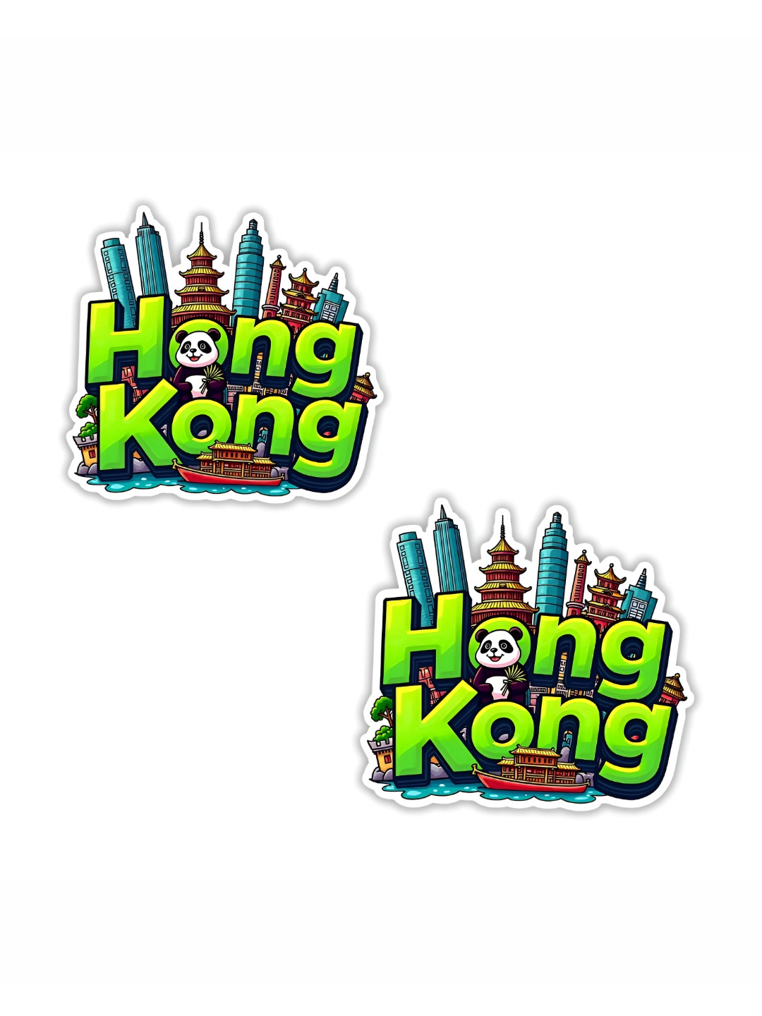 GIFTODAY Set Of 2 Green & Blue Printed Decorative Magnets