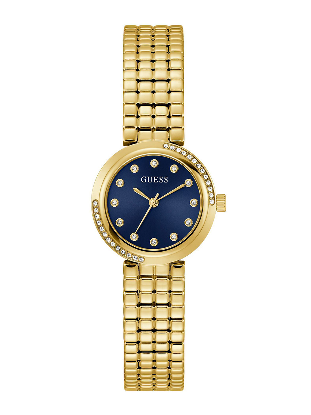GUESS Women Embellished Stainless Steel Bracelet Style Straps Analogue Watch GW0930L4