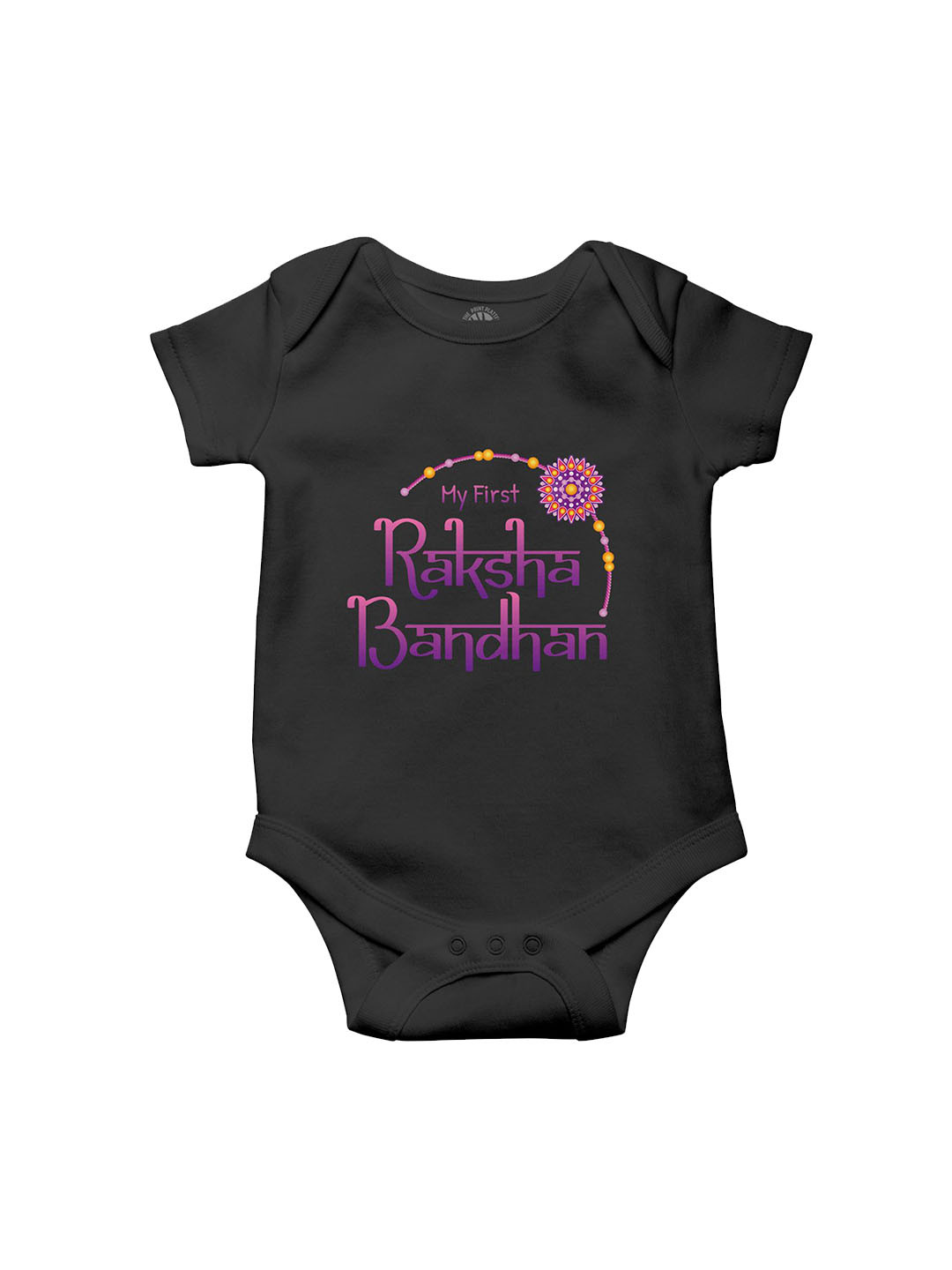 THE PRINT PLATTER Infants Raksha Bandhan Printed Envelope Neck Cotton Bodysuit