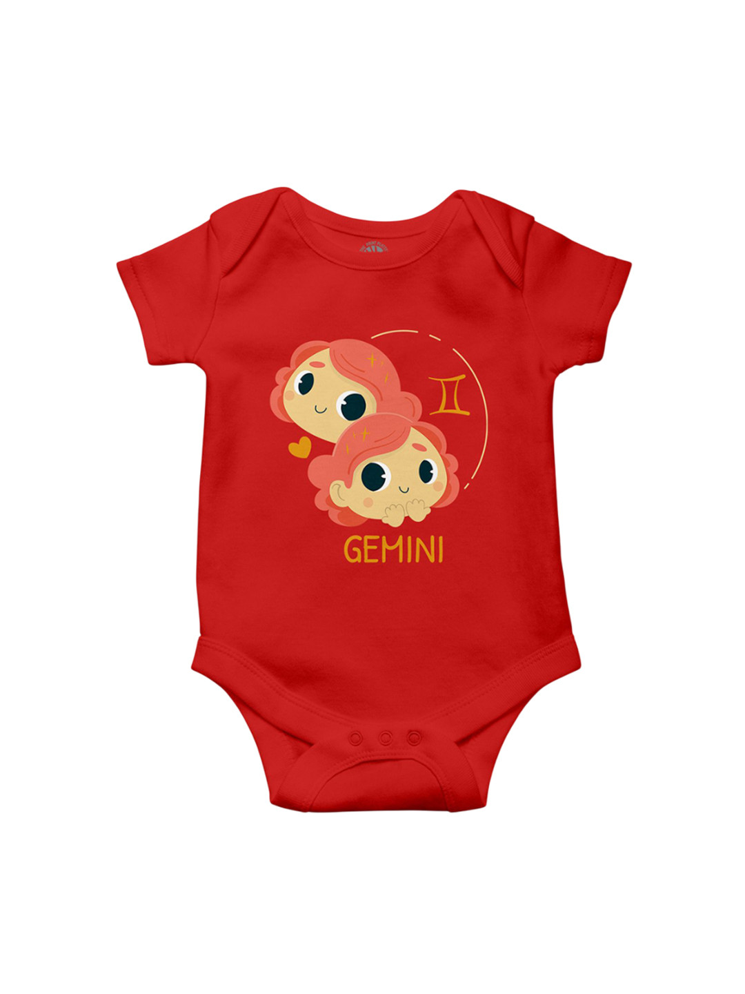 THE PRINT PLATTER Kids Gemini Printed Ultra Bio Wash with Envelope Neck Cotton Bodysuit