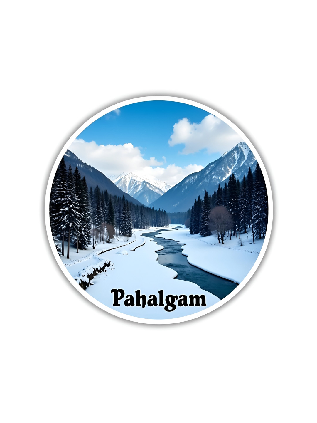 GIFTODAY Blue & White Pahalgam Printed Decorative Magnets