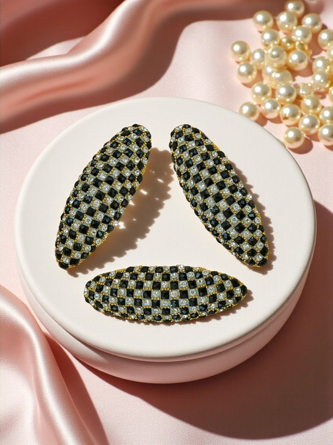 AccessHer Women Set Of 3 Rhinestone Studded Statement Brooch