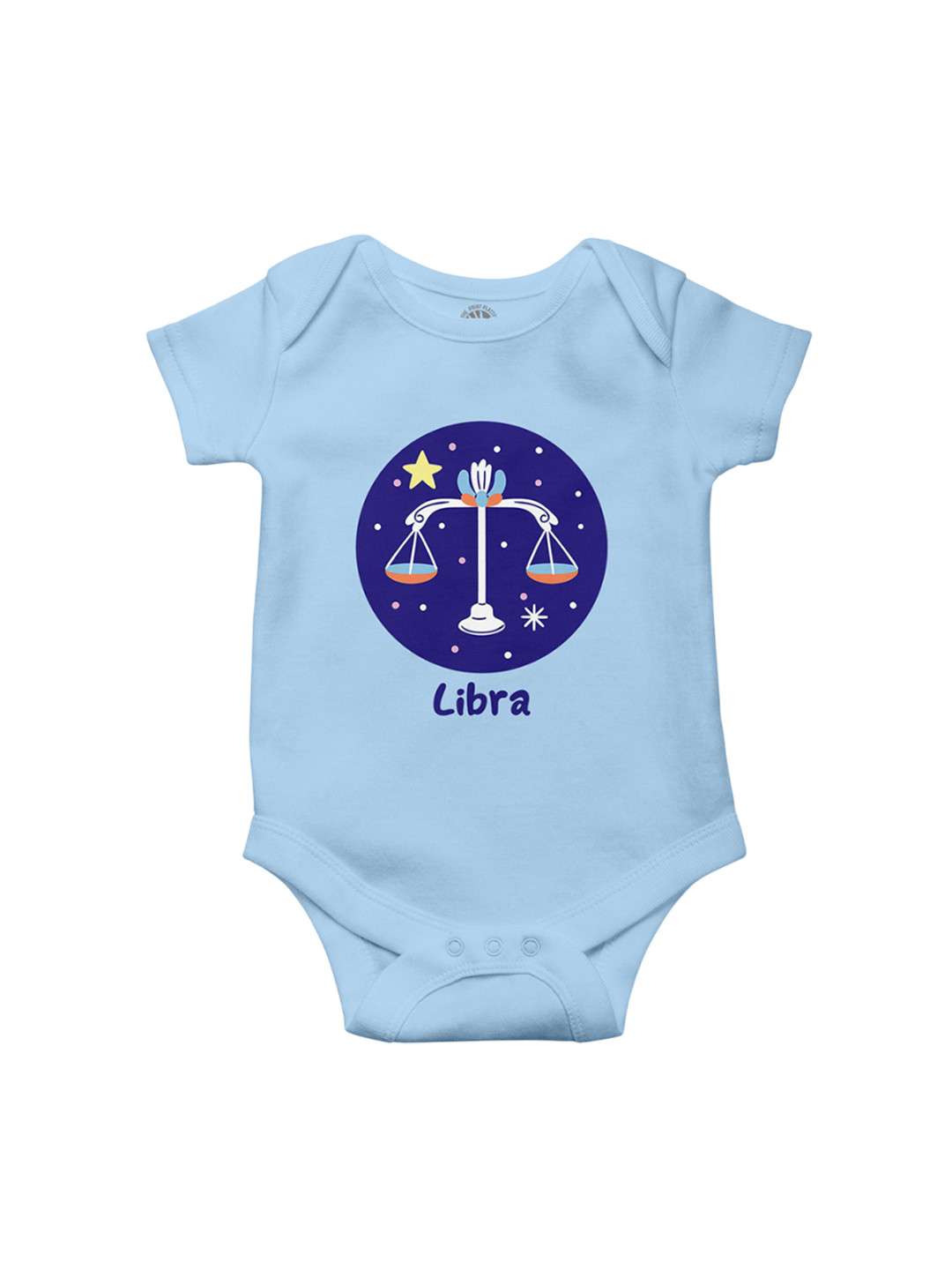 THE PRINT PLATTER Infants Libra Printed Cotton Envelope Neck Ultra Bio Wash Bodysuit