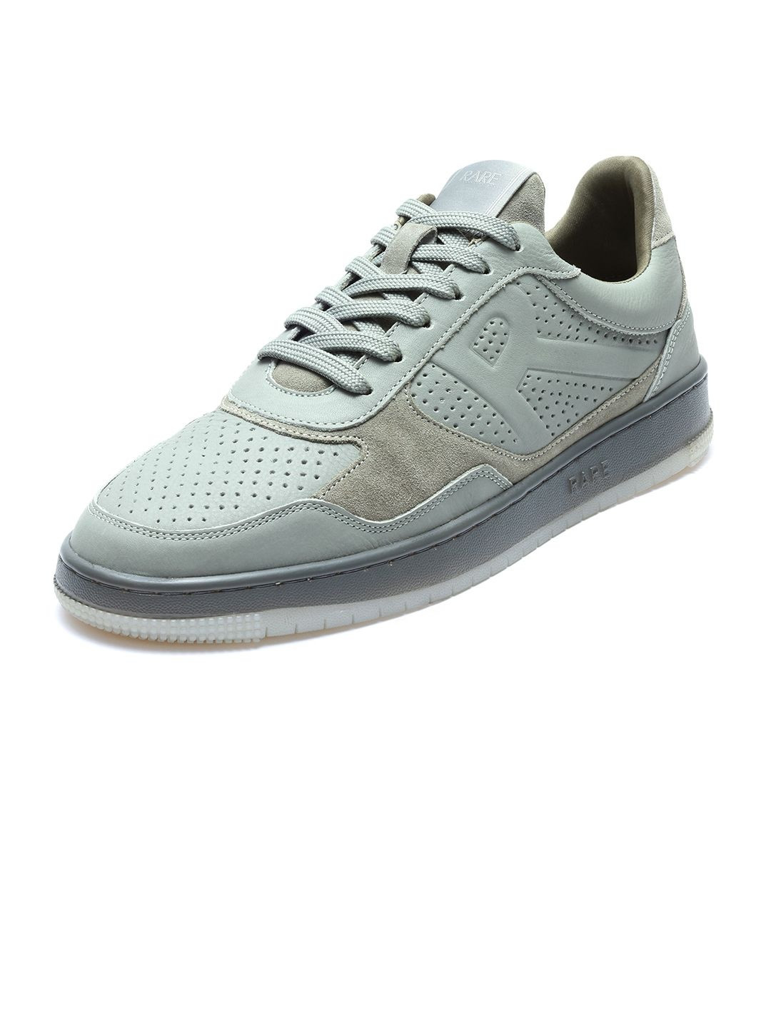 RARE RABBIT Men Sage Perforations Lace-Ups Leather Sneakers