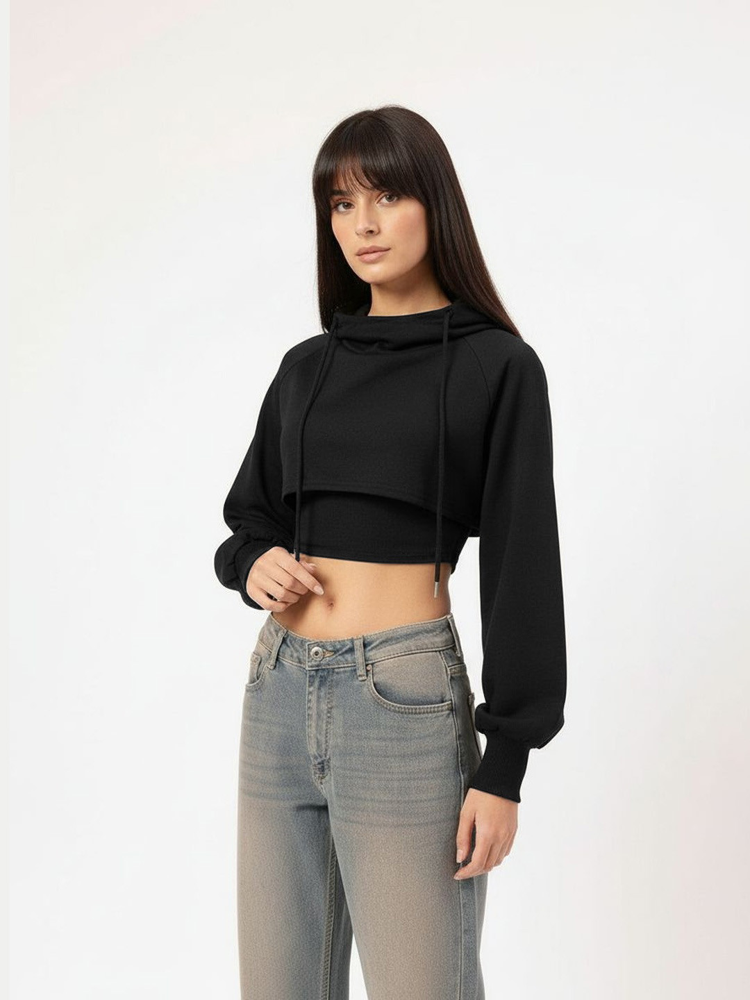 DressBerry Grunge Streetwear Cropped Sweatshirt with Top