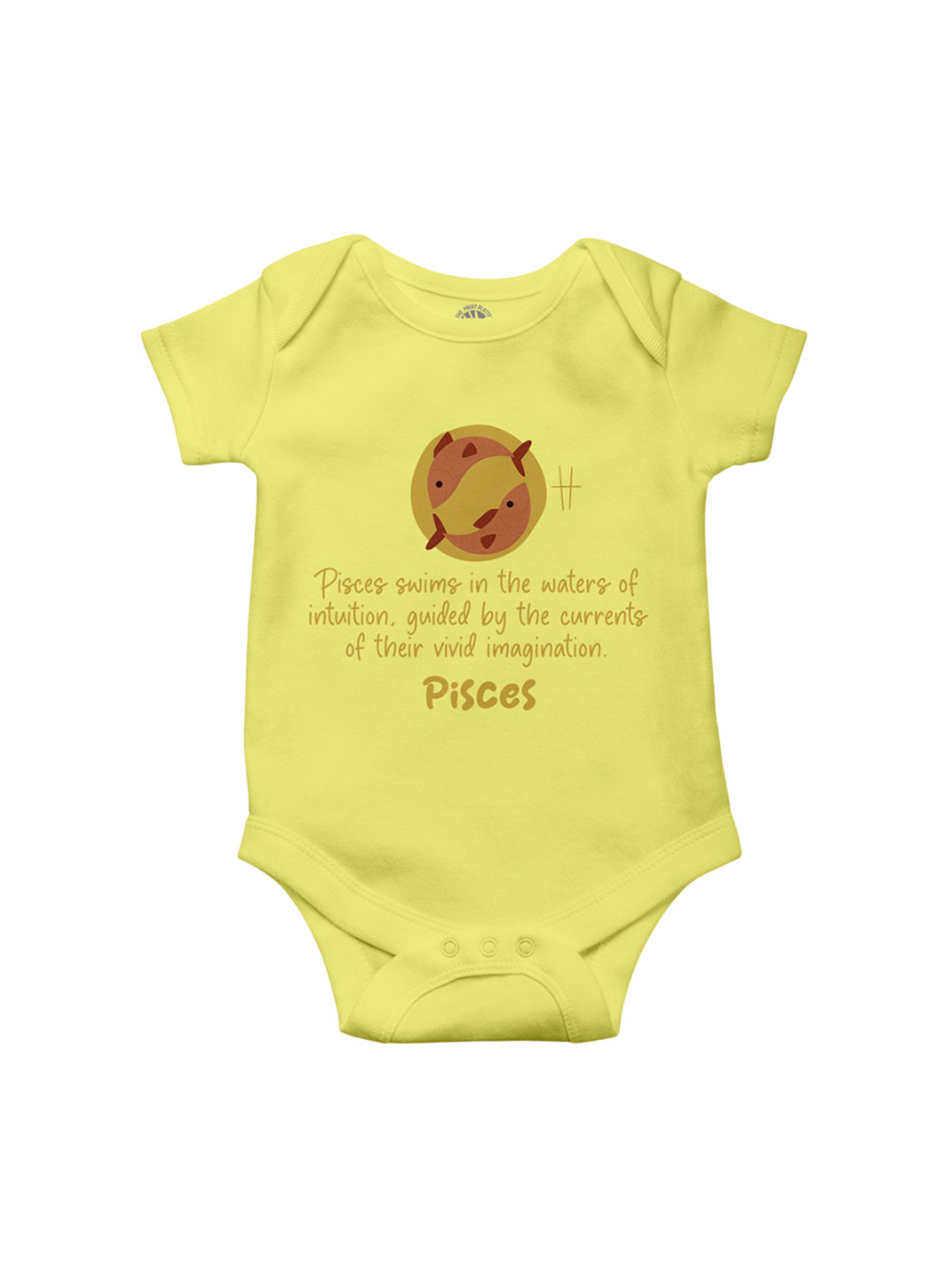 THE PRINT PLATTER Infants  Pisces Printed Bio Wash Envelope Neck Cotton Bodysuit