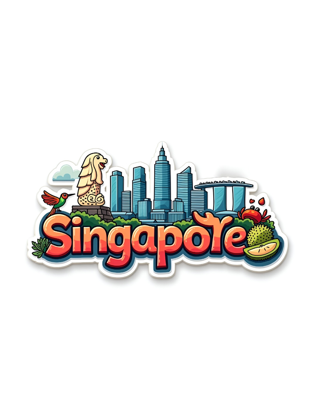 GIFTODAY Singapore Printed Fridge Decorative Magnet