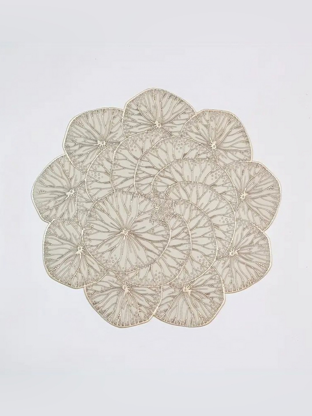 LooMantha Floral Textured Round Waterproof Table Placemat