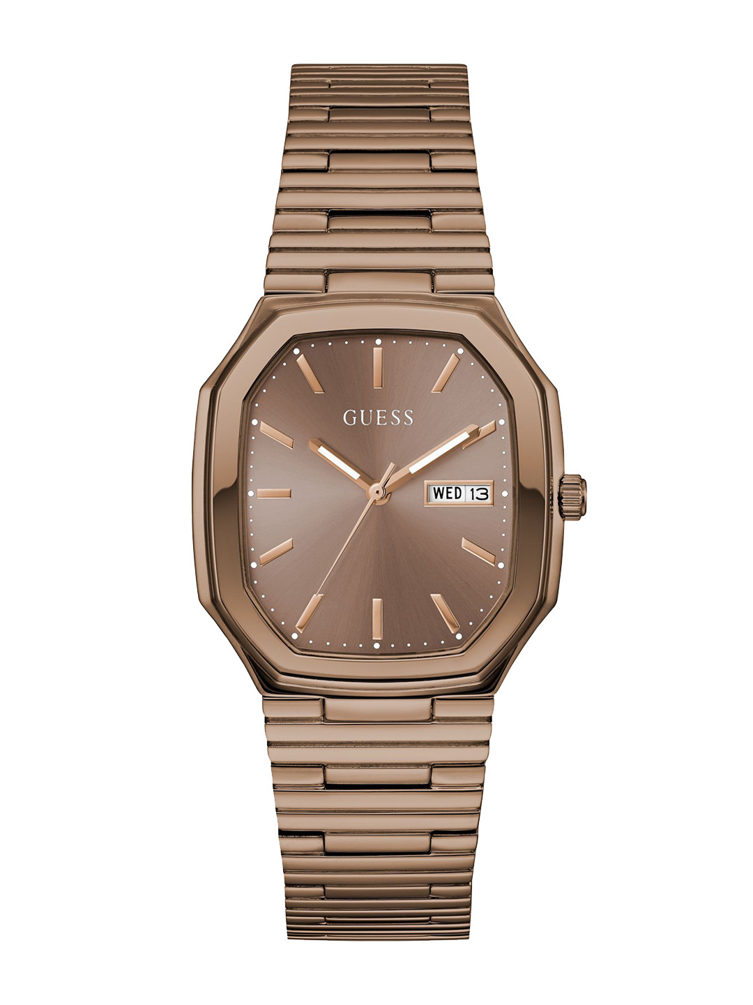 GUESS Men Rectangular Dial & Bracelet Style Straps Analogue Watch 30 m  Water Resistance
