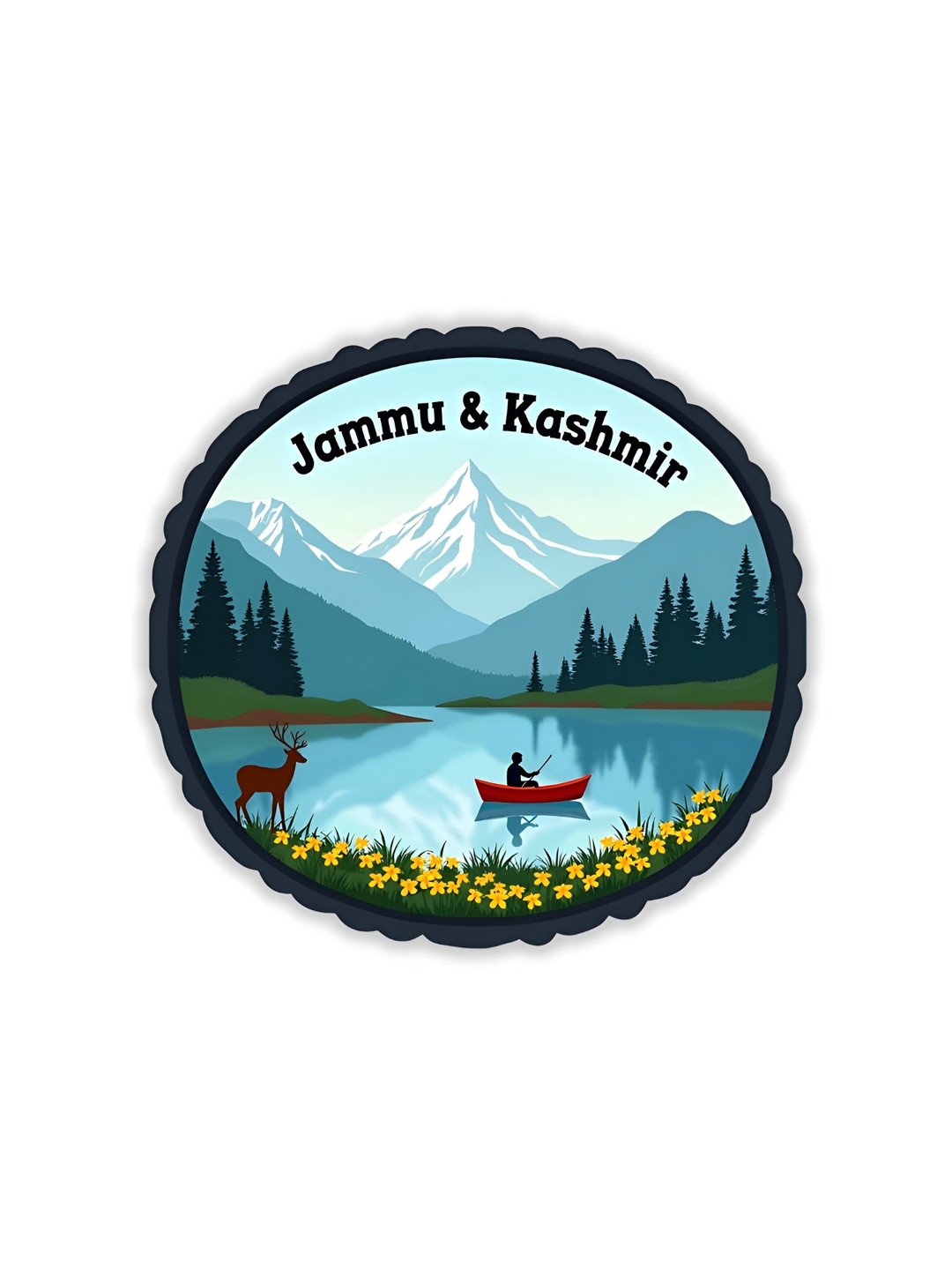 GIFTODAY Blue and Green Jammu & Kashmir Printed Fridge Magnet