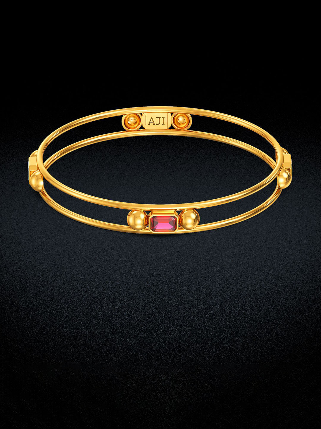 Joyalukkas 22 Kt Gold Regal Gemstone Bangles -14.17 gms