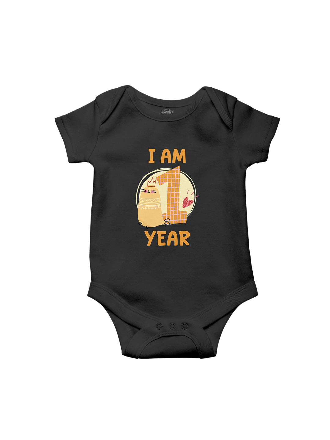 THE PRINT PLATTER Infants I Am One Year Printed Cotton Bodysuit
