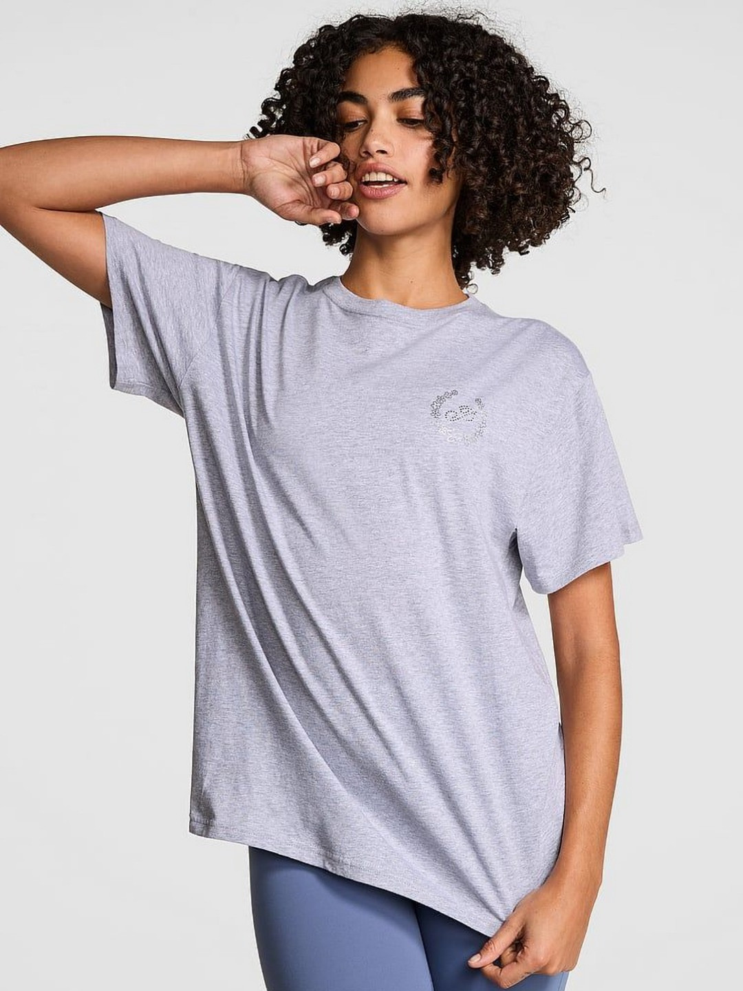 Victoria's Secret Round Neck Short Sleeves Regular Fit Pure Cotton T-shirt