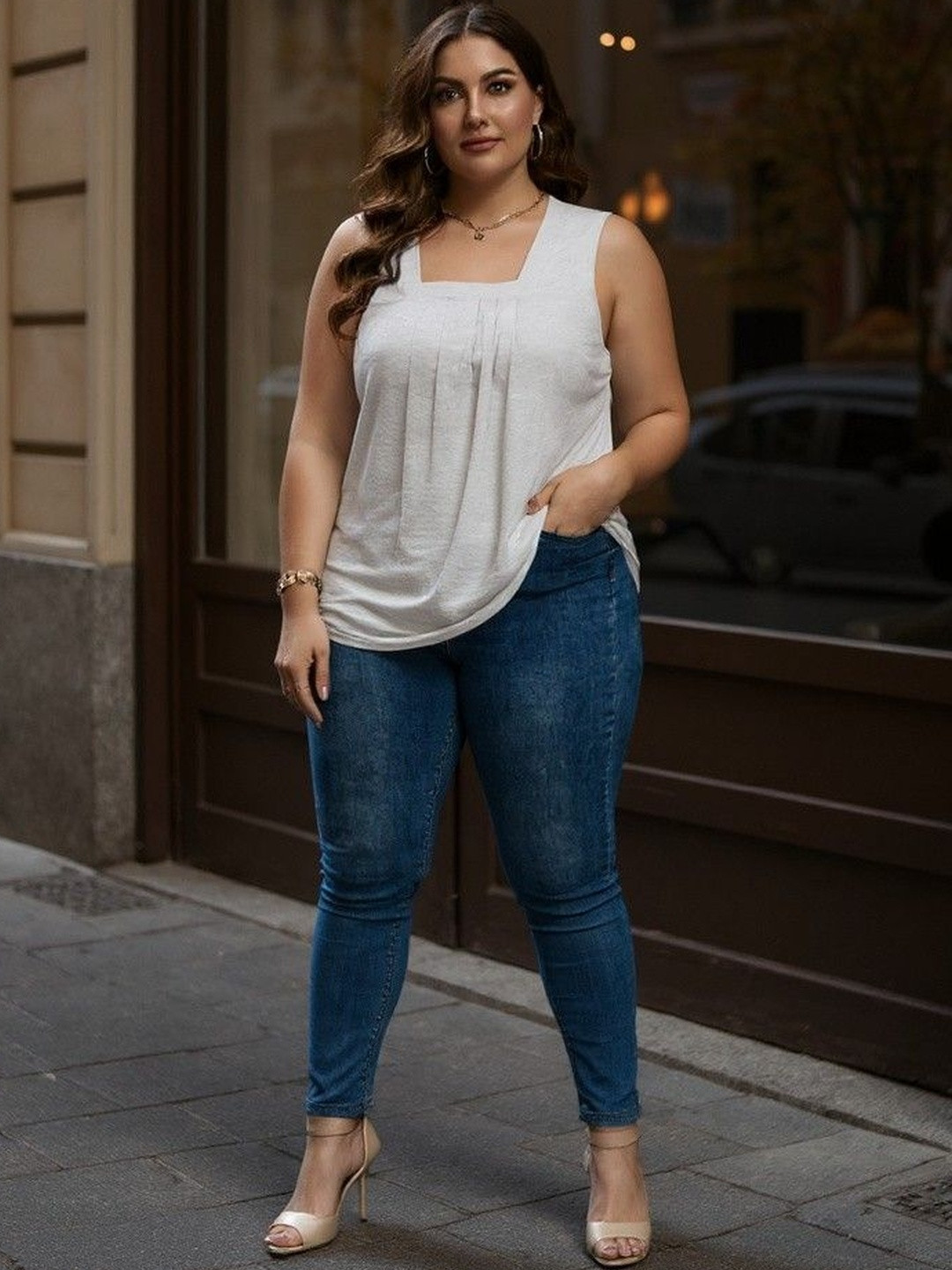 DressBerry Curve Women Square Neck Curve Top