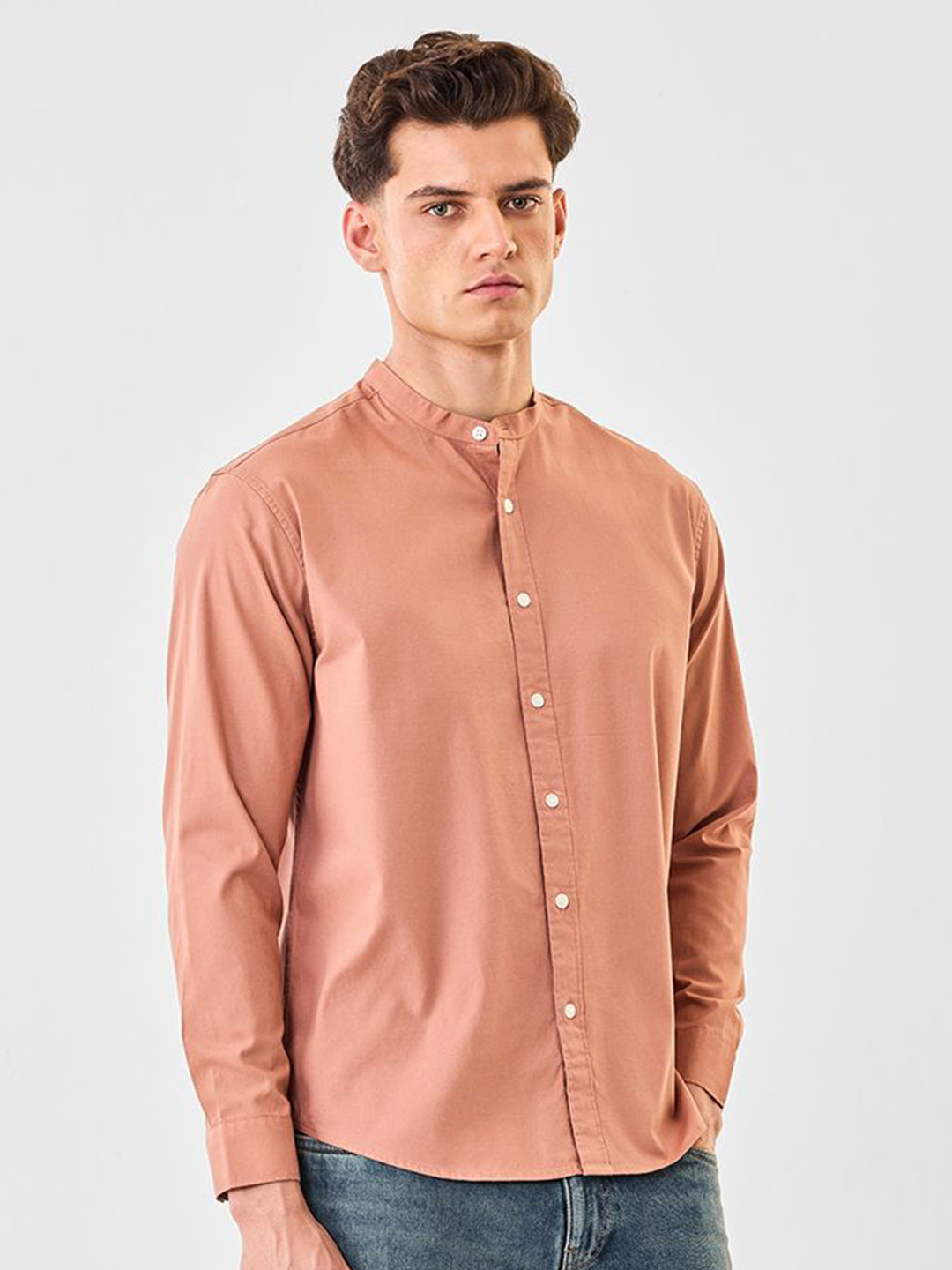 Snitch Men Rust Solid Shirt