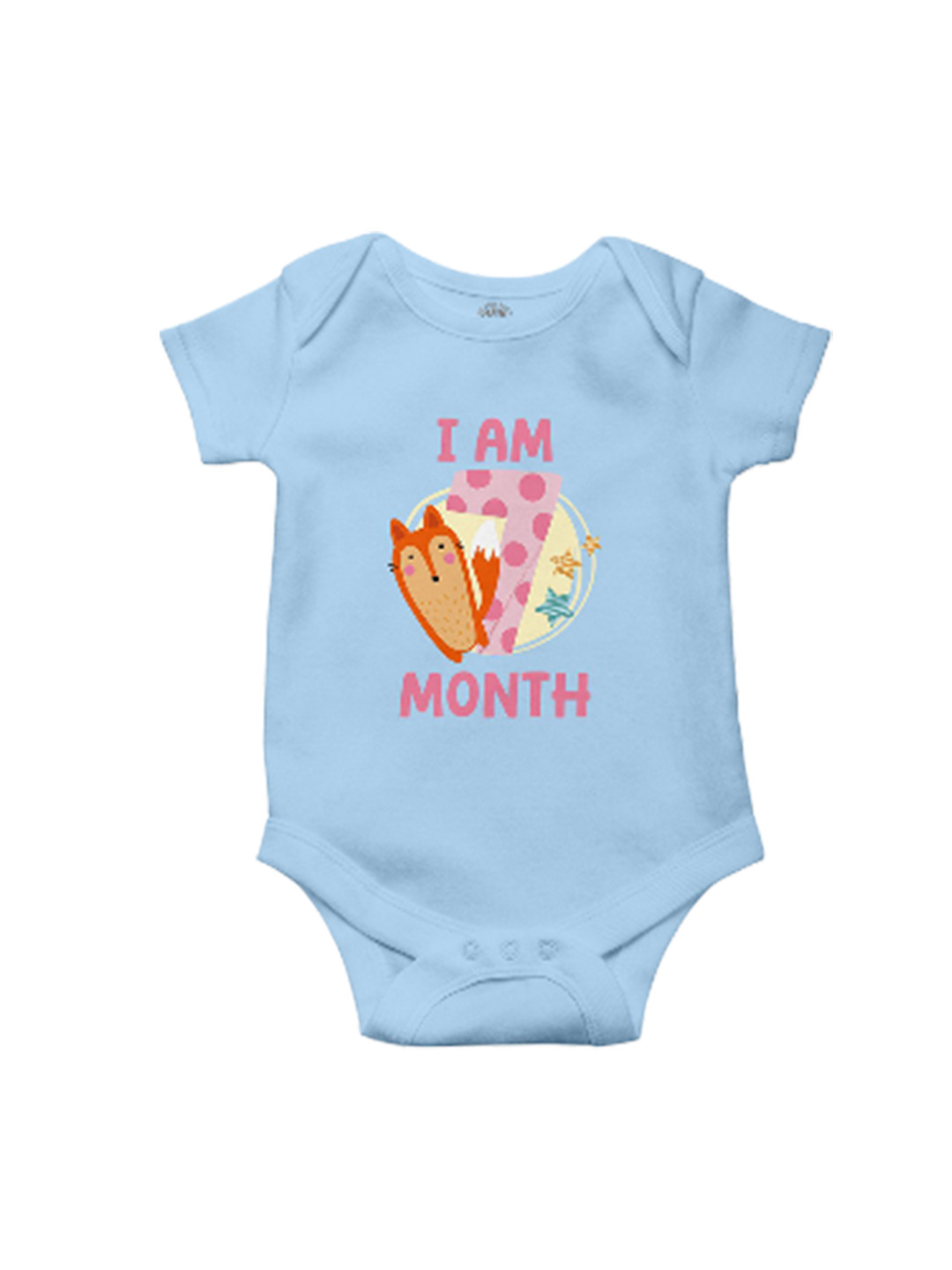 THE PRINT PLATTER Kids I Am Seven Month Printed Cotton Bodysuit With Ultra Bio Wash Neck