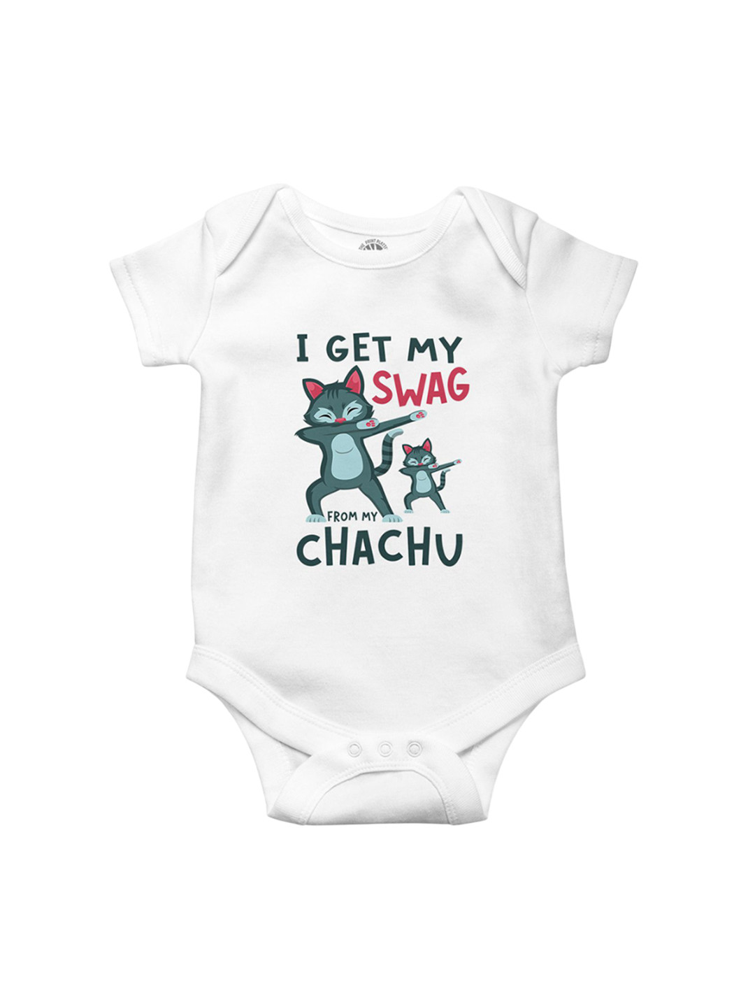 THE PRINT PLATTER Infants Kids Swag Chachu Printed Cotton Envelope Neck Bodysuits