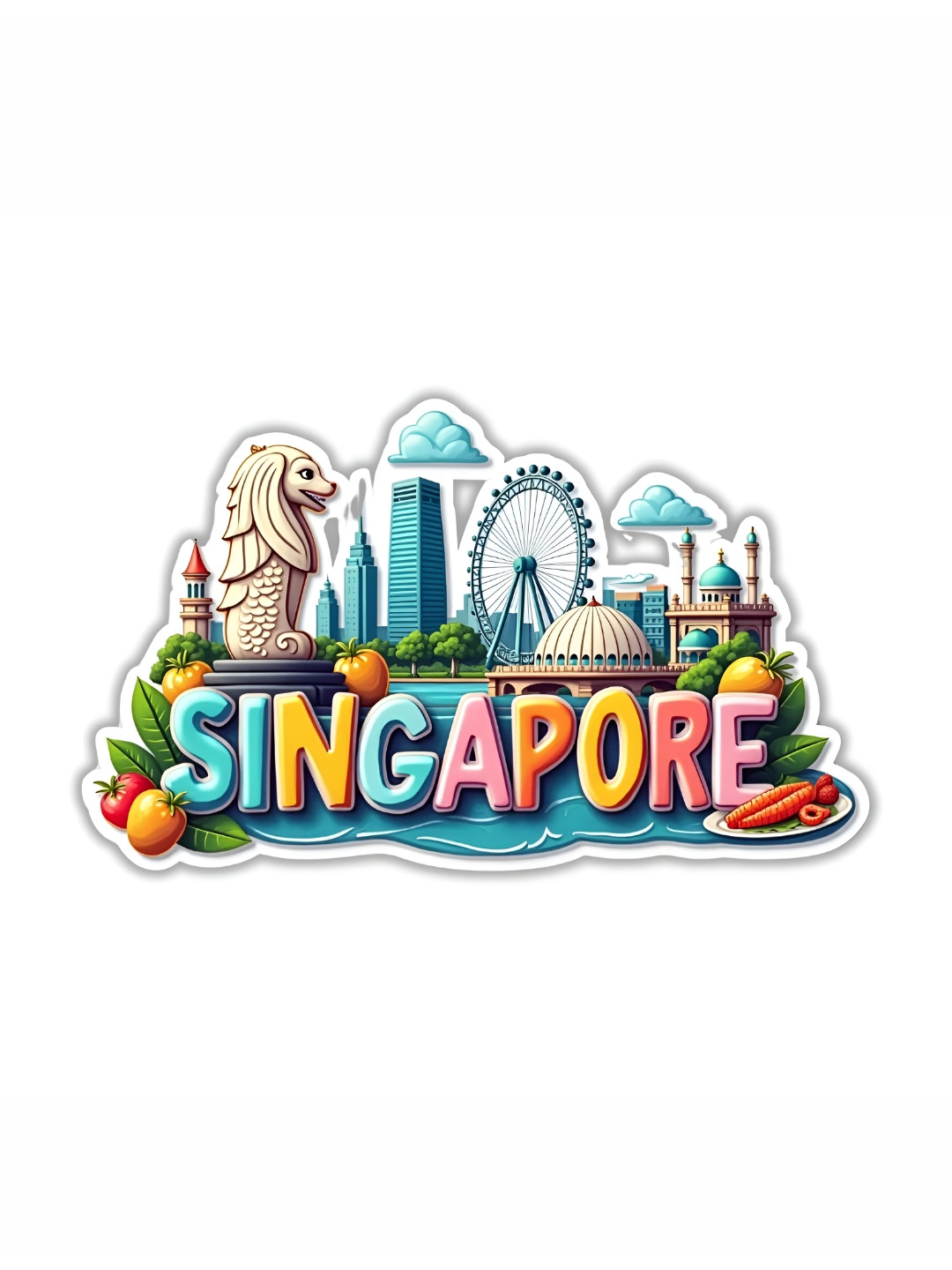 GIFTODAY Unisex Singapore Printed Fridge Magnets