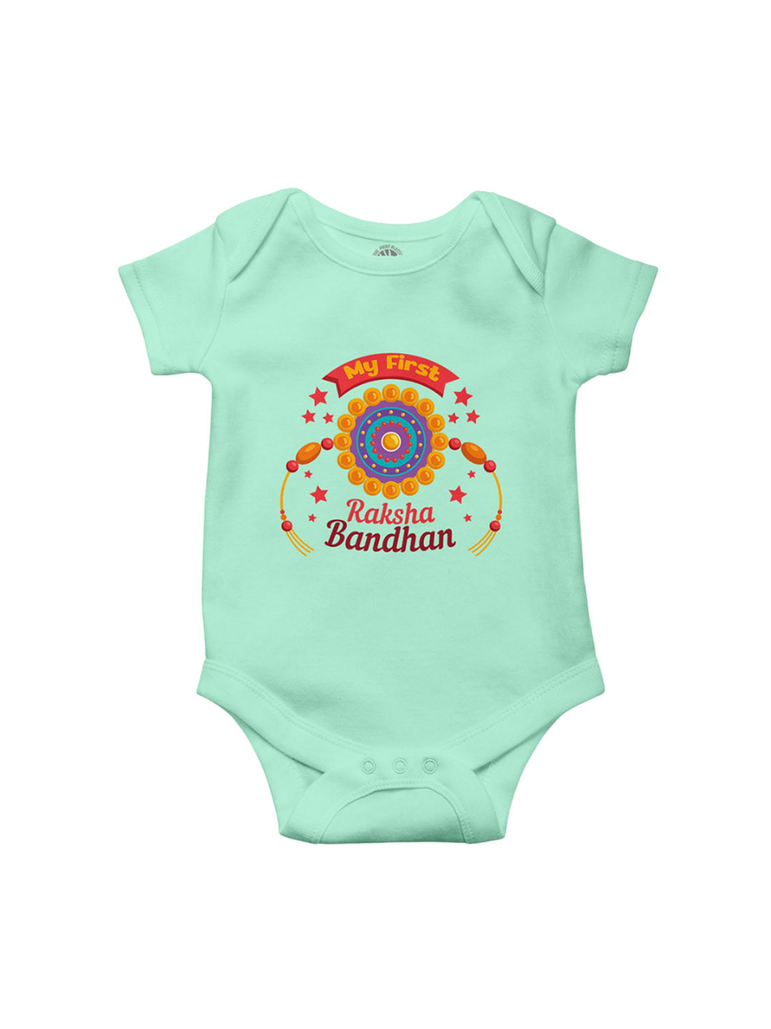 THE PRINT PLATTER Infants Raksha Bandhan Printed Envelope Neck Cotton Bodysuit