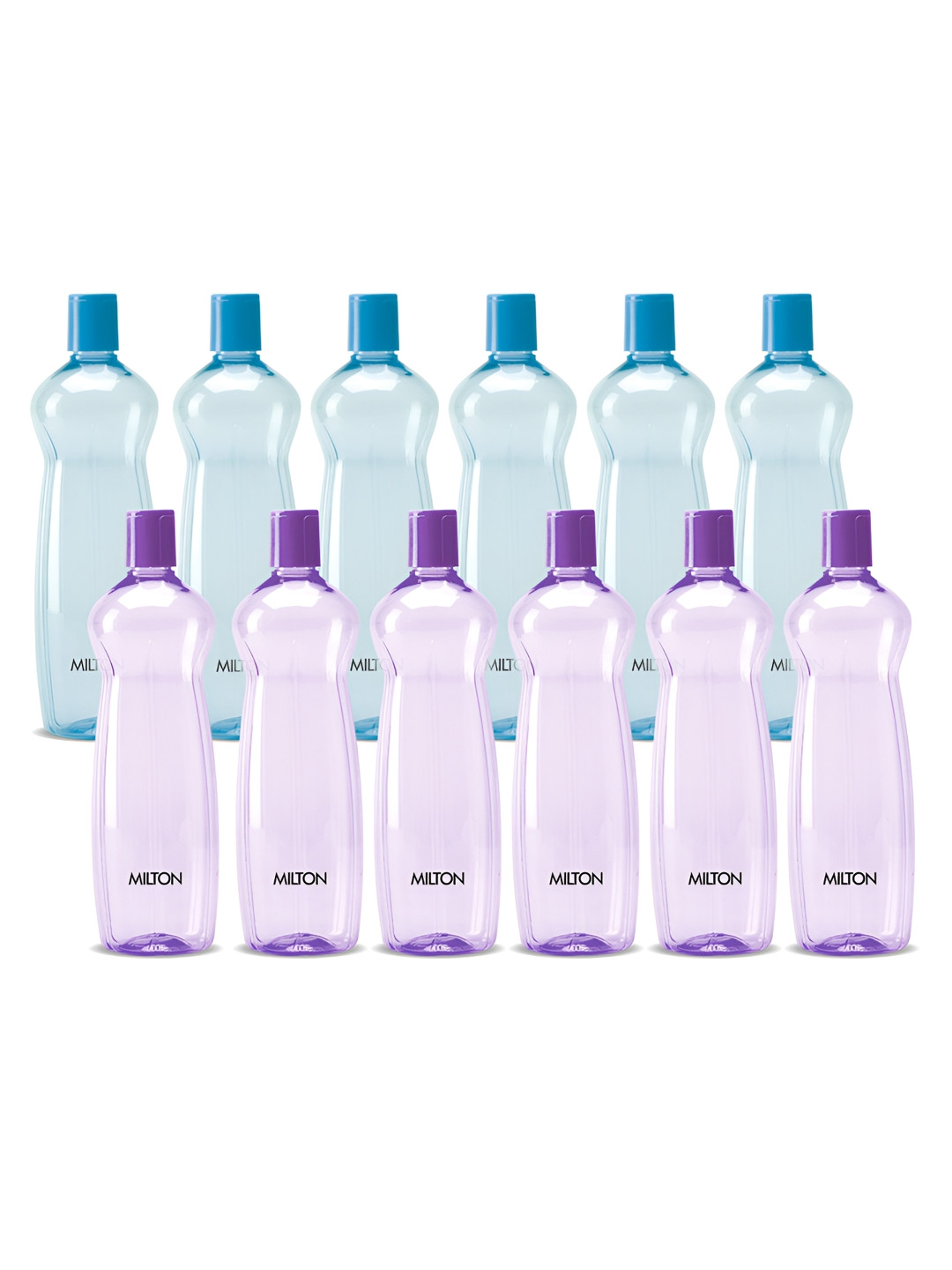 Milton Purple & Blue 12 Pieces Screw Cap Spill Proof BPA Free Water Bottles 1000 ml Each