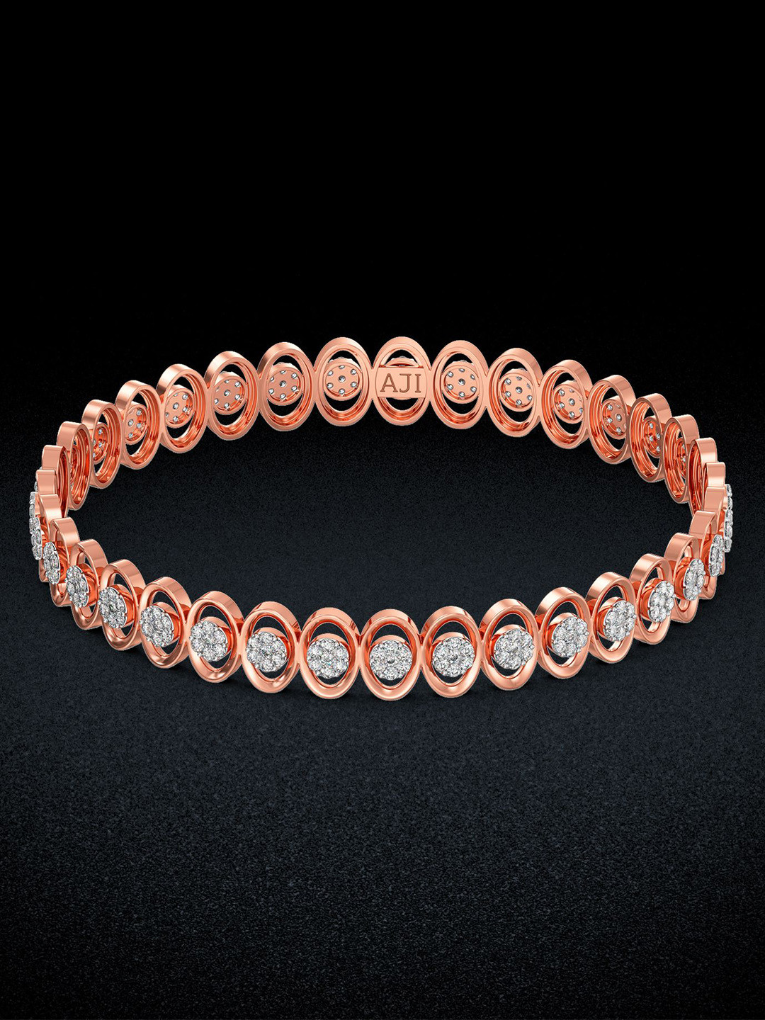 Joyalukkas Women 18KT Rose Gold Eternal Gemstone Bangles -13 gms