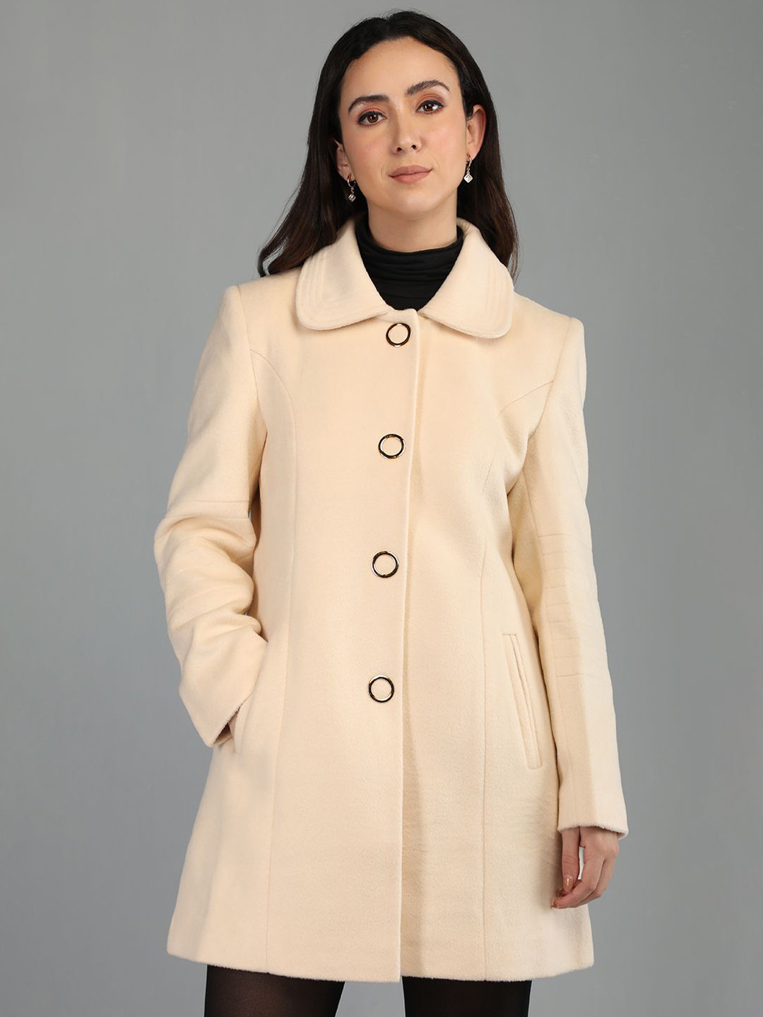 HONNETE  Women Single Breasted Over Coats