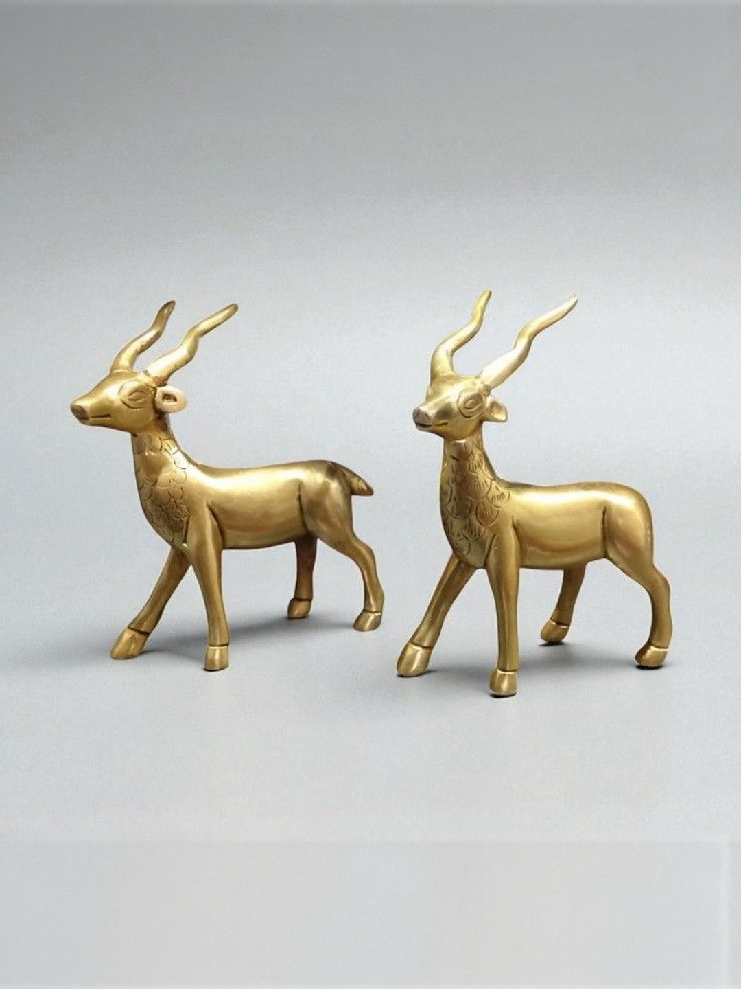 SJL Exports Gold-Toned 2 Pieces Birds And Animals Figurine Showpieces