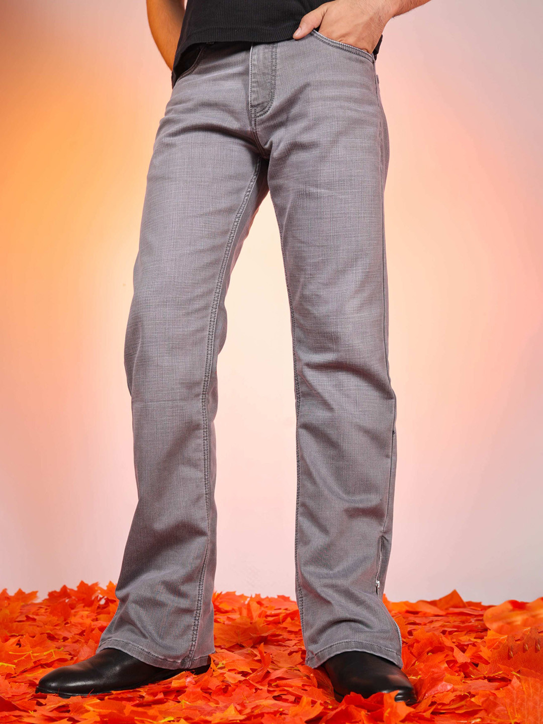 Fear No Man Men Bootcut Mid-Rise Stretchable Jeans