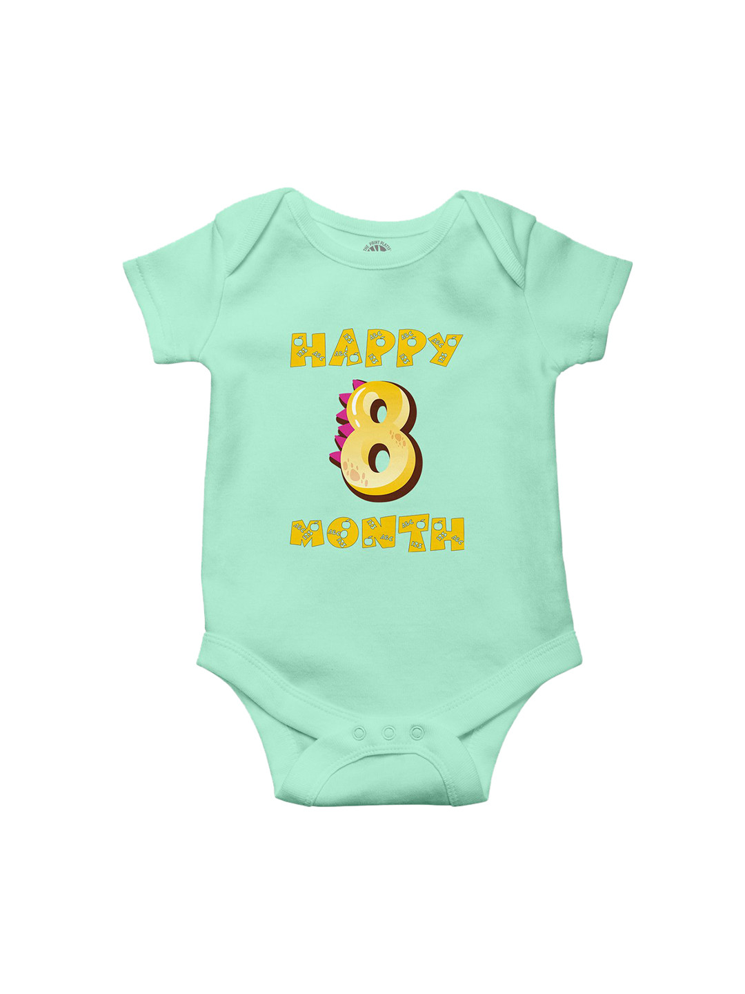 THE PRINT PLATTER Infants Happy 8 Month Printed Cotton Ultra Bio Wash Bodysuit