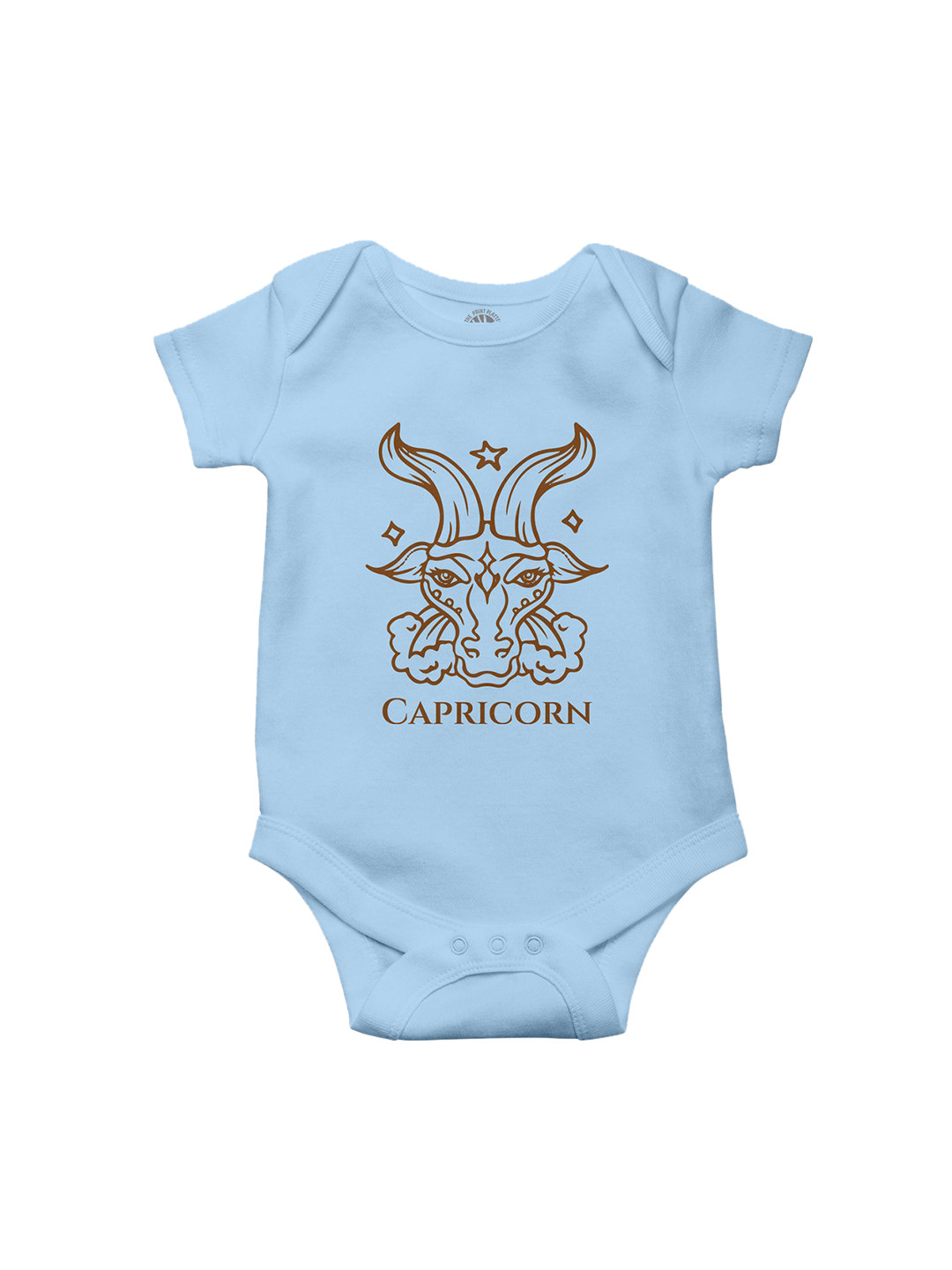 THE PRINT PLATTER Infants Capricornus Printed Cotton Envelope Neck Bodysuit
