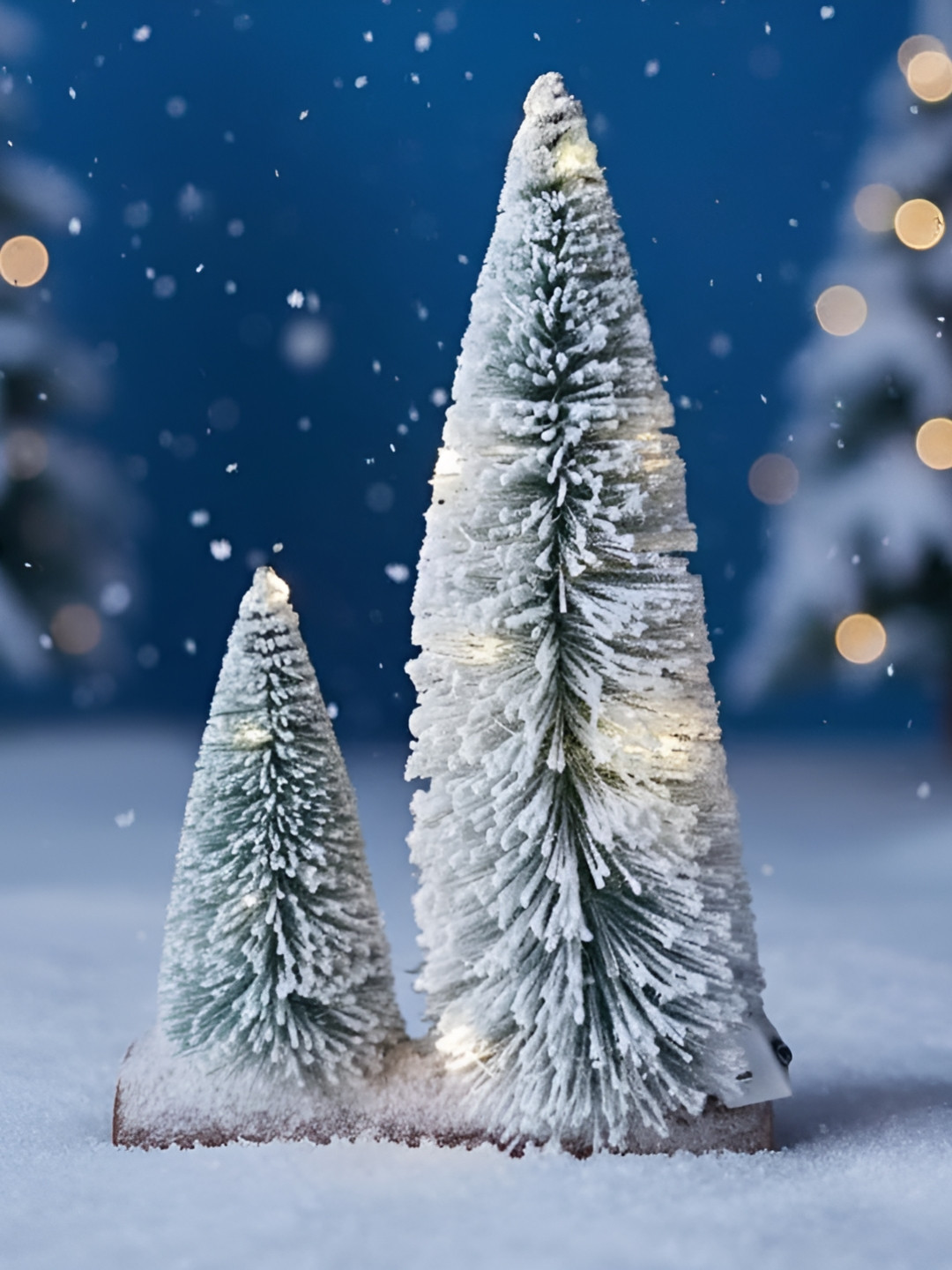 Go Hooked White Snow Flocked Mini Christmas Tree With Warm LED Lights