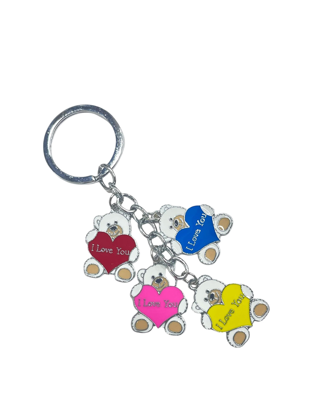 AUGEN Stainless Steel Teddy Bunch Design Key Chain