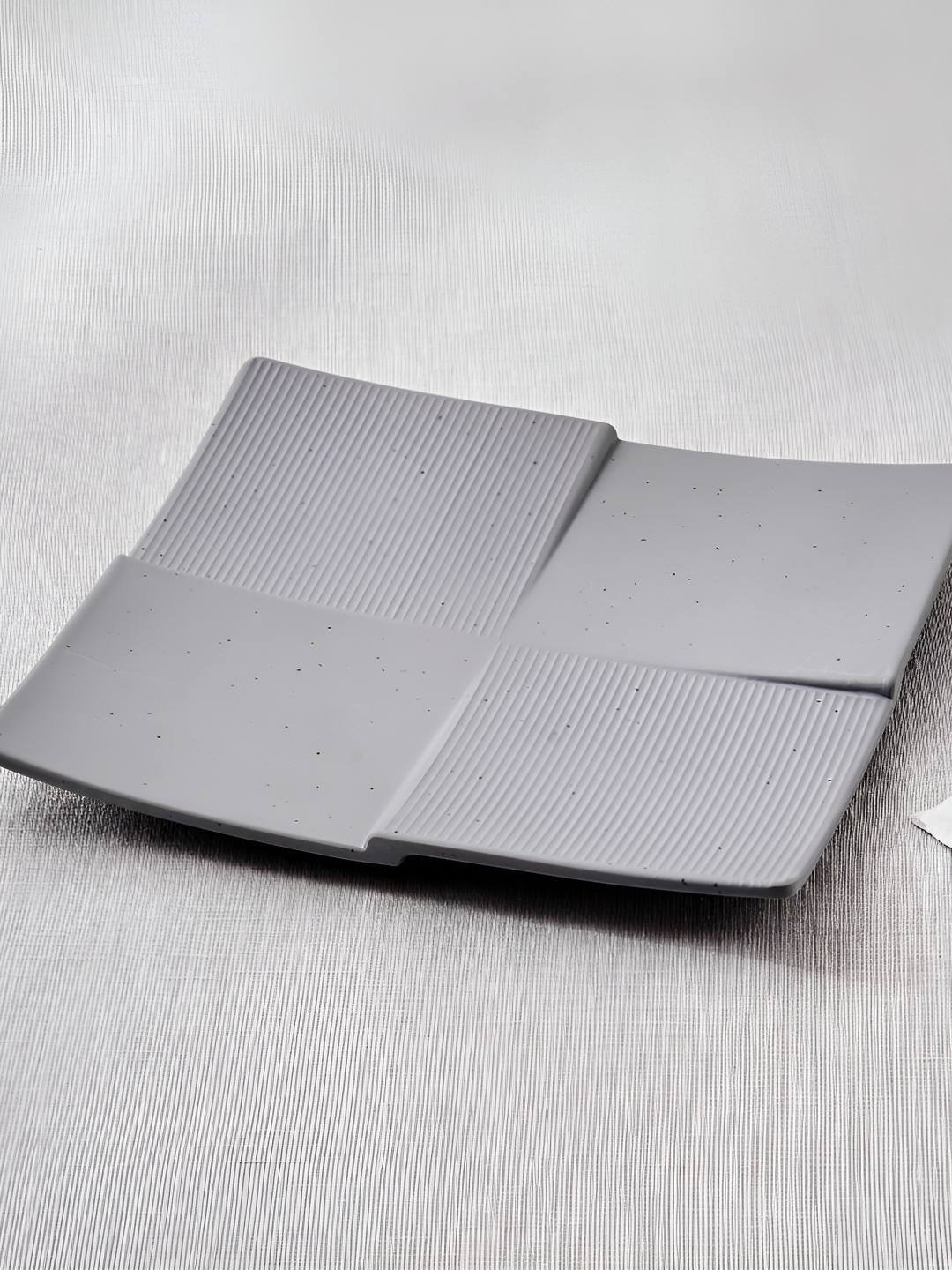 Home Centre Corsica Silvano Infinity Grey Textured Melamine Serving Tray