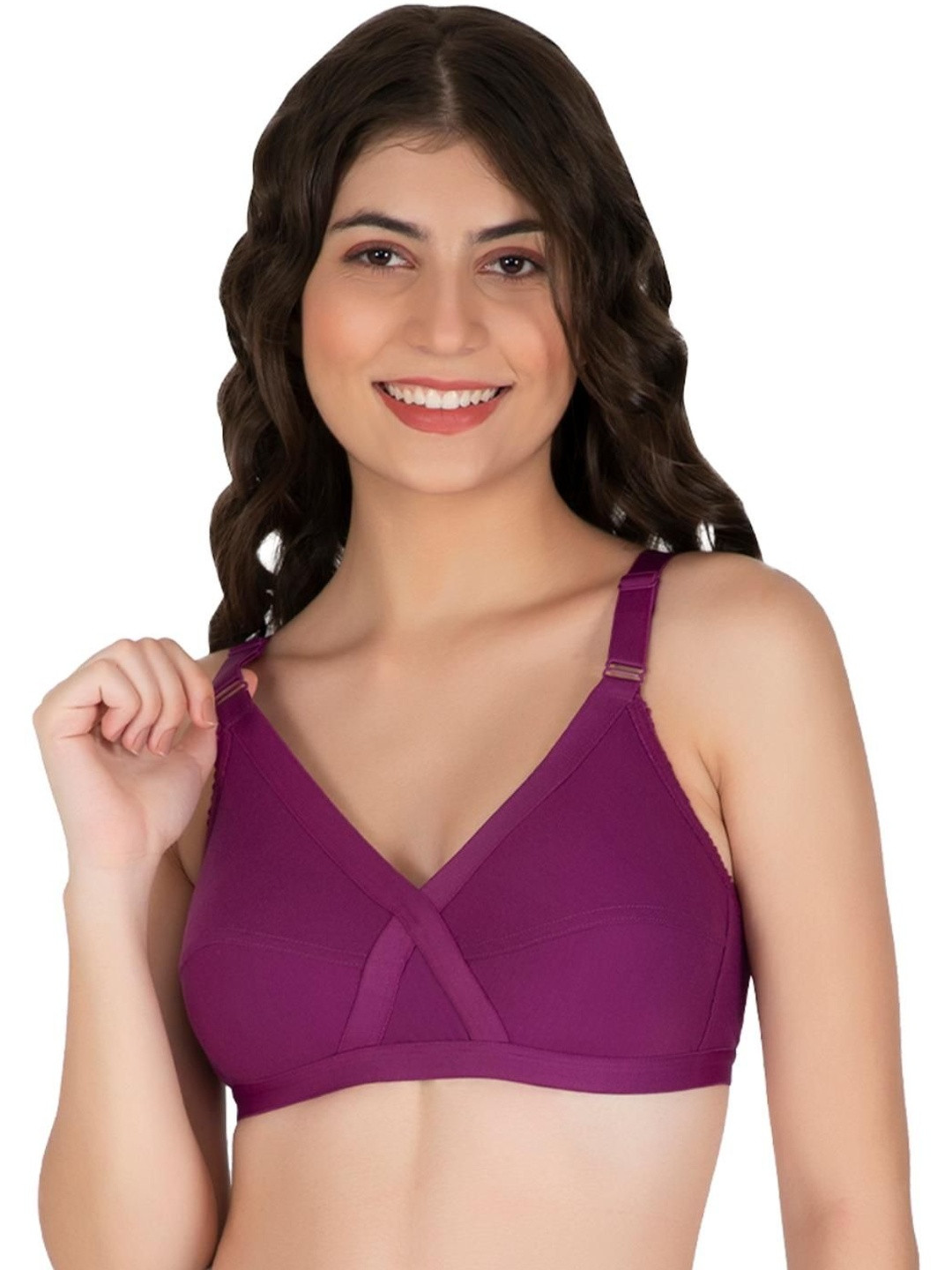 NUTEXSANGINI Non-Wired Non Padded Cut and Sew Medium Coverage Bra